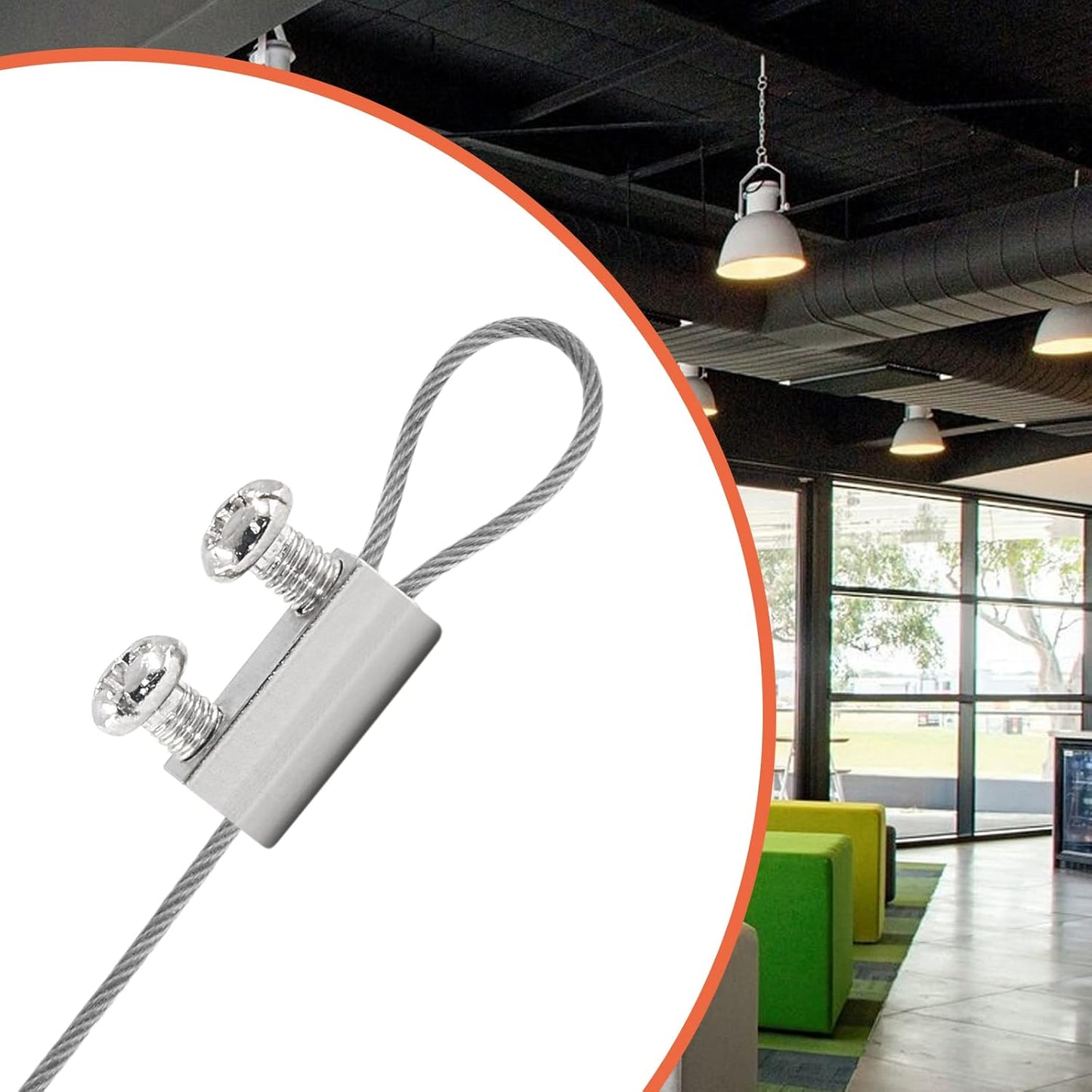 Biaungdo 24 Pcs Stainless Steel Wire Rope Cable Clamp, Adjustable New Upgrade Double Hole Wire Rope Clamp Fastener