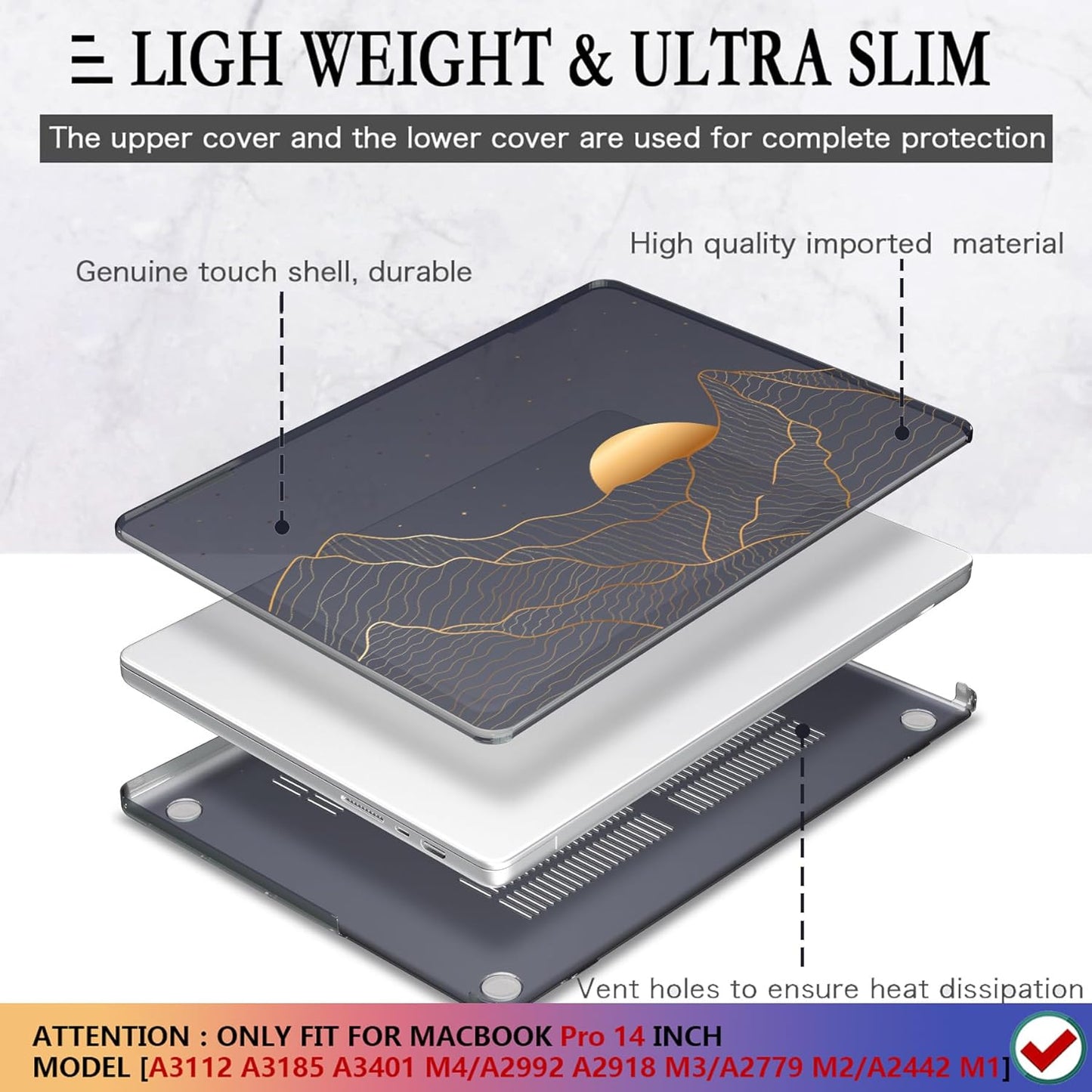 CISSOOK Compatible with MacBook Pro 14 inch 2024 2023 2022 2021 Release M4 M3 M2 M1 Chip A3112 A3185 A3401 A2918 A2992 A2779 A2442 Model, Hard Shell Case with Keyboard Cover&Screen Protector, Pink Bow