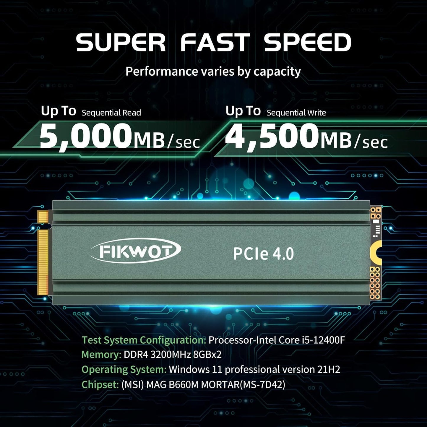 FN960 1TB M.2 2280 PCIe Gen4 x4 NVMe 1.4 Internal Solid State Drive with Heatsink - Speeds up to 5,000MB/s, Dynamic SLC Cache, Internal SSD