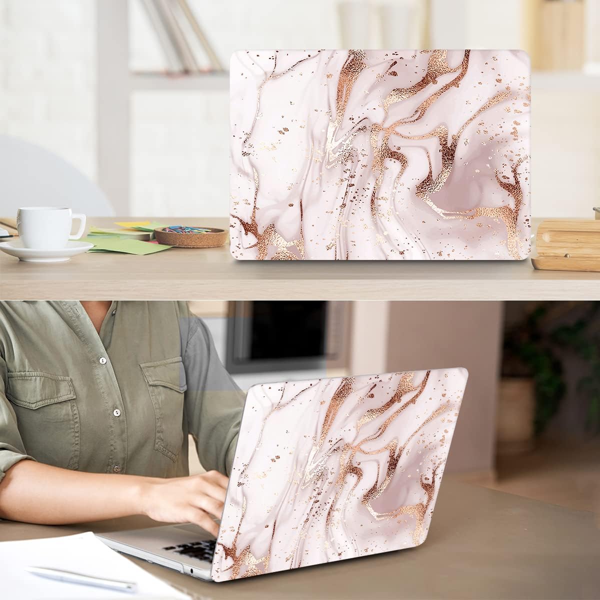 Compatible with MacBook Air 13 inch Case 2025 2024-2022 M4 A3240 M3 A3113 M2 A2681, Plastic Hard Shell&Keyboard Cover&Screen Film&Webcam Cover for MacBook Air 13.6 inch Case, Abstract Marble