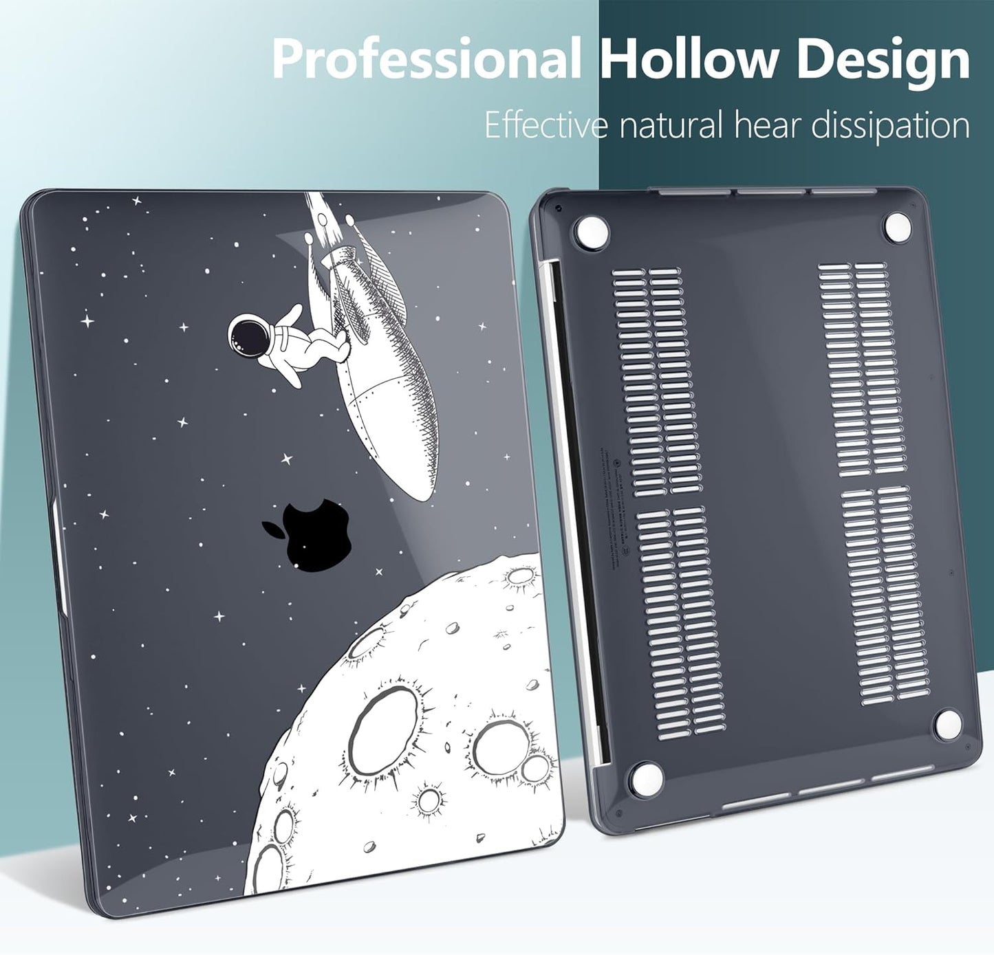 TWOLSKOO Compatible with MacBook Pro 13 inch Case 2023-2016 A2338 M2/M1 A2251 A2289 A2159 A1989 A1706, Plastic Hard Shell Cover & Keyboard Skin & Screen Protector, Flying Astronauts