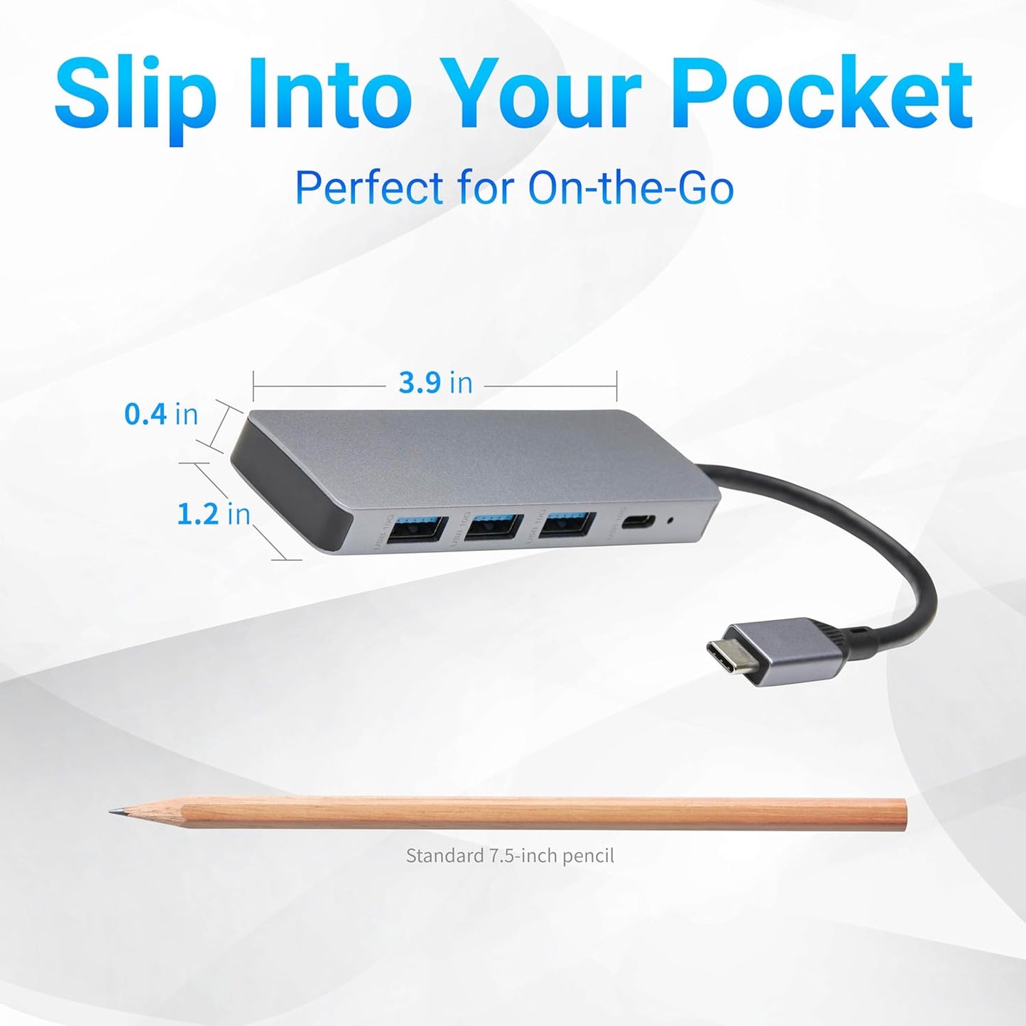 Amazon Basics USB 3.2/3.1 Gen 2 Hub Dock, 10Gbps, USB-C to 1xUSB-C / 3xUSB-A Works with Windows/Mac, Silver, Black