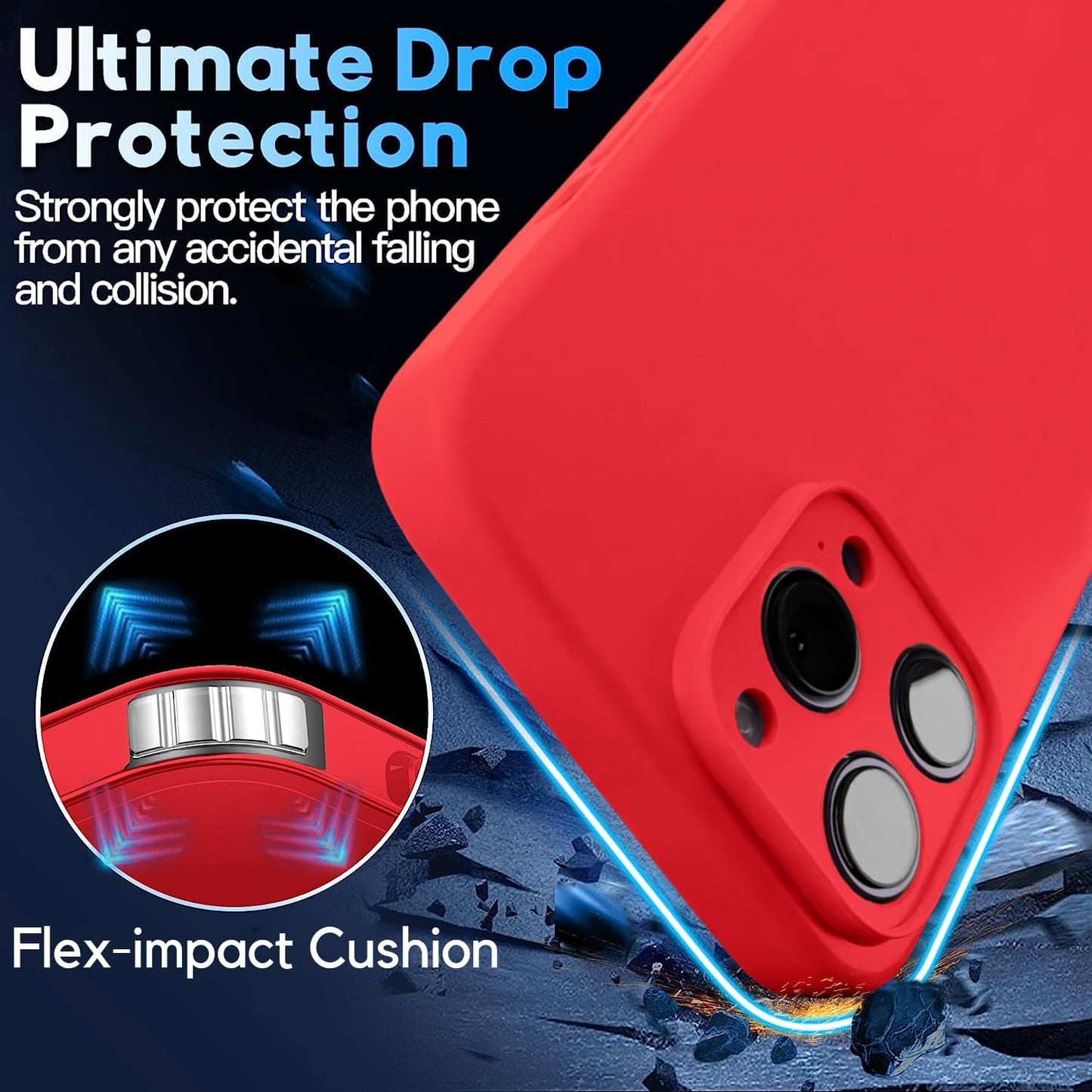 Blaspins Crossbody Lanyard Strap Case for iPhone 13, Neck Cross Body, Adjustable Holder Removable, Drop Protection Shockproof, Hands-Free Silicone Case Cover 6.1 inch, 150 cm Strap, iP13 - Red