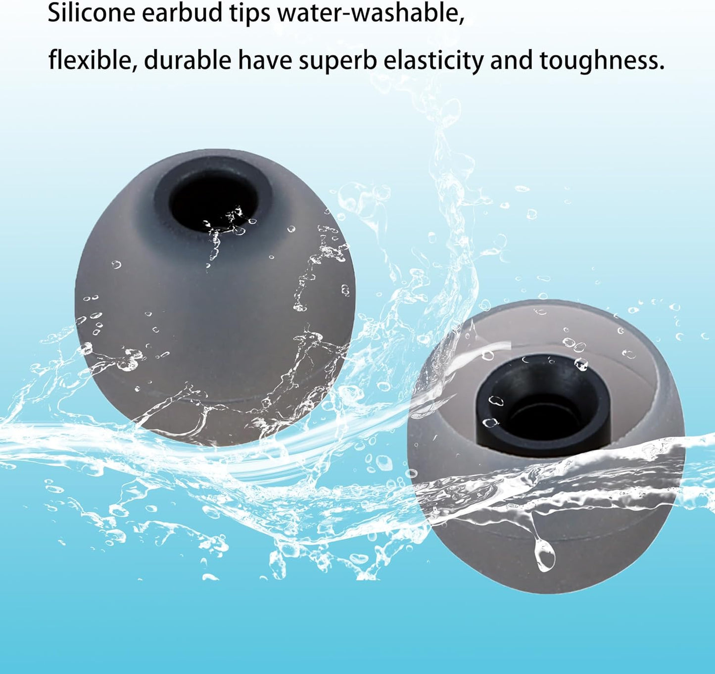 Earbud Replacement Tips Silicone Earbud Tips Eartips Fit Most in-Ear Earbuds(Inner Hole 3.8mm -5.1mm) Headphone Earbuds Rubber Tips 9 Pairs S M L