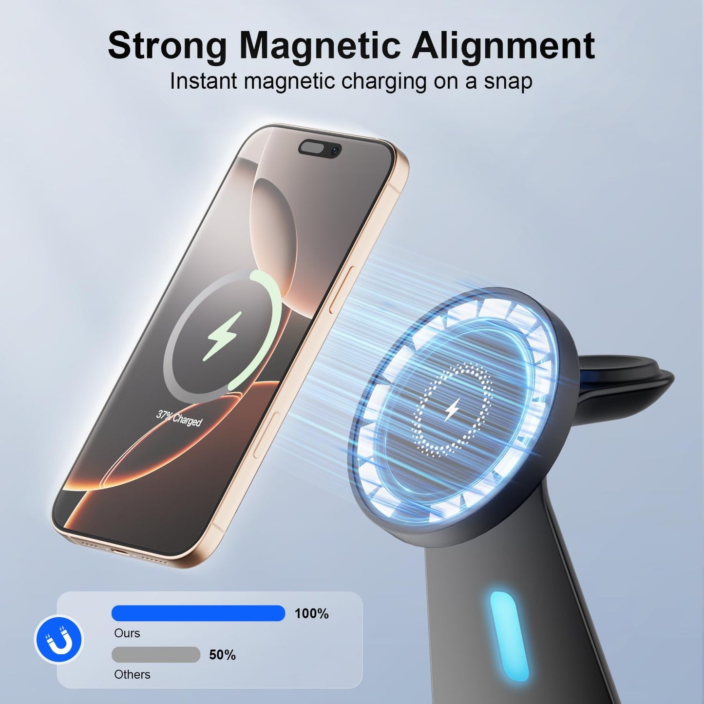 Magnetic Wireless Charger Stand 3 in 1 Charging Station 15W Fast Charging Stand Wireless Charger for iPhone16/15/14/13/12 Series, Watch Series, Earphone,Non-Slip Base