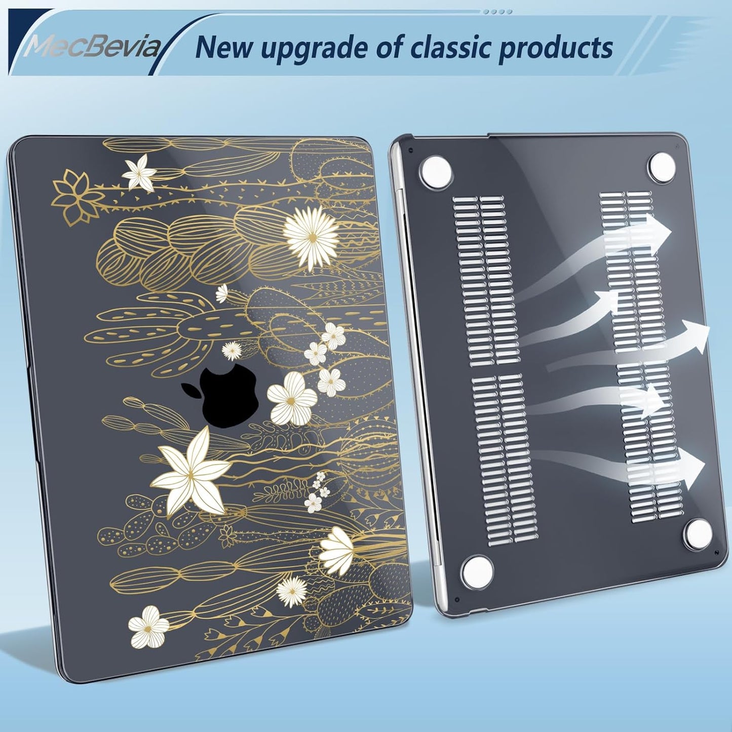 Compatible with MacBook Air 15 inch Case, M4 A3241/M3 A3114/M2 A2941 (Released 2025 to 2023), Hard Shell, Keyboard Cover, Screen Protector, Webcam Cover & Type-C Adapter, Cute Cactus