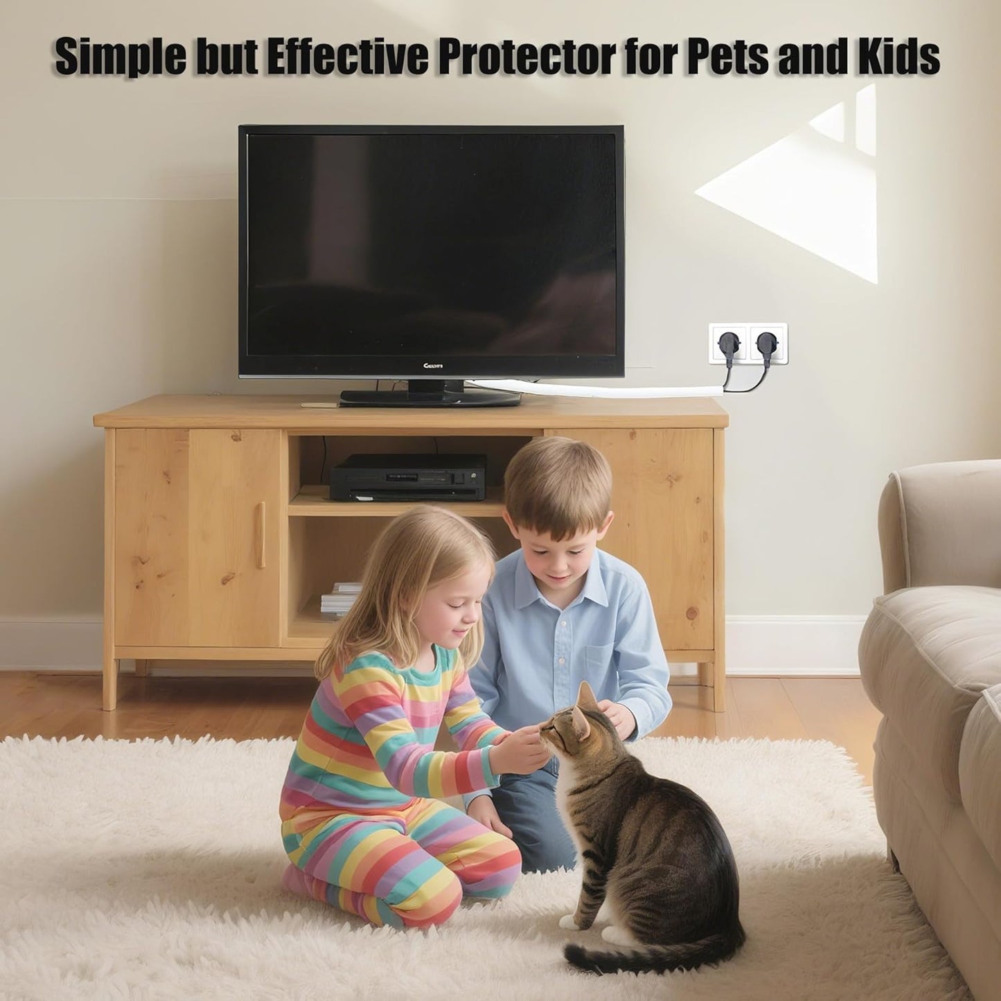 Cord Protectors from Pets No Chew, 1/4 inch 10ft Wire Protector Cord Covers for Pets, Flexible Cable Sleeve Cord Management for TV/Computer/Electric Wires/Phone Charging Cables, White