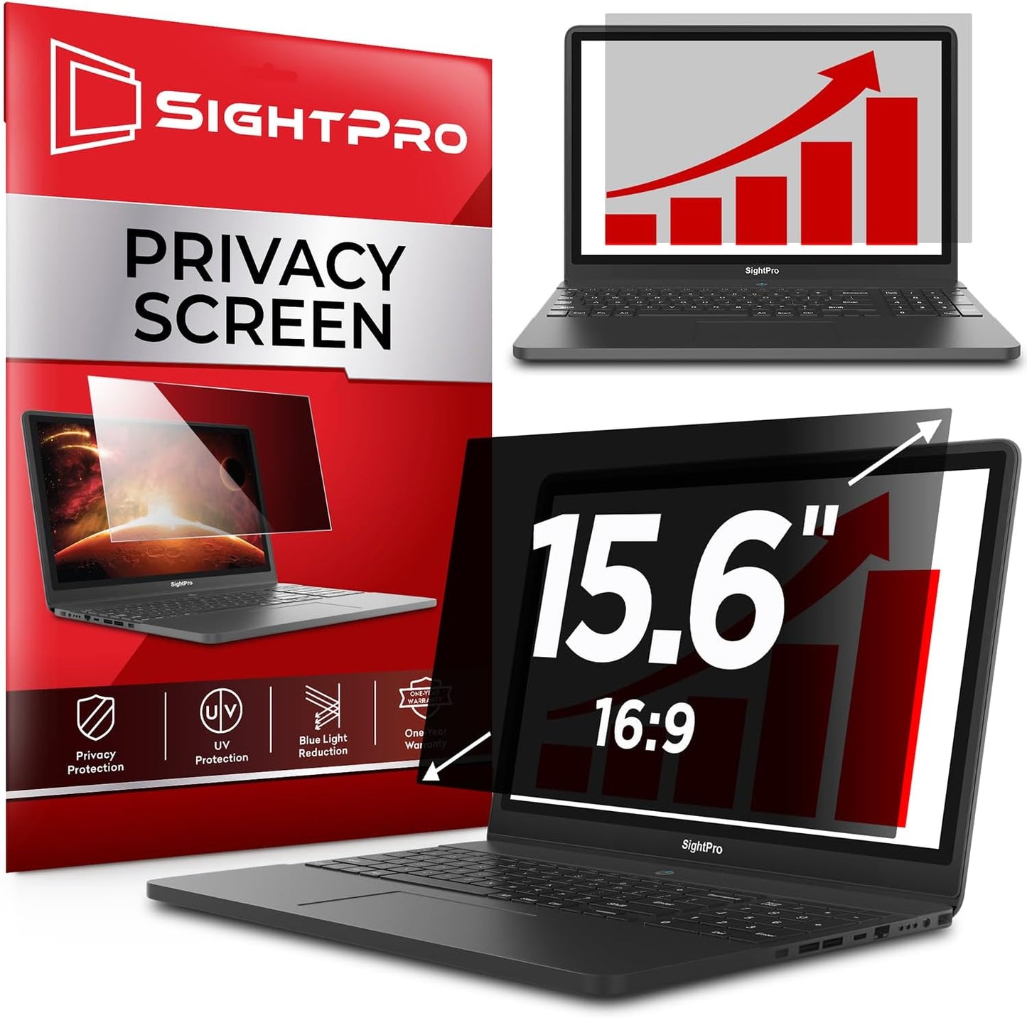15.6 Inch 16:9 Laptop Privacy Screen Filter - Computer Monitor Privacy Shield and Anti-Glare Protector