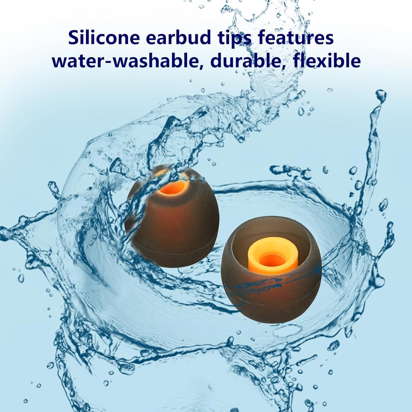 Earbud Replacement Tips Silicone Earbud Tips Earbud Covers Fit for in-Ear Headphones (Inner Hole 3.8mm -5.1mm) Earbud Rubber Tips Ear Tips,9 Pairs S/M/L