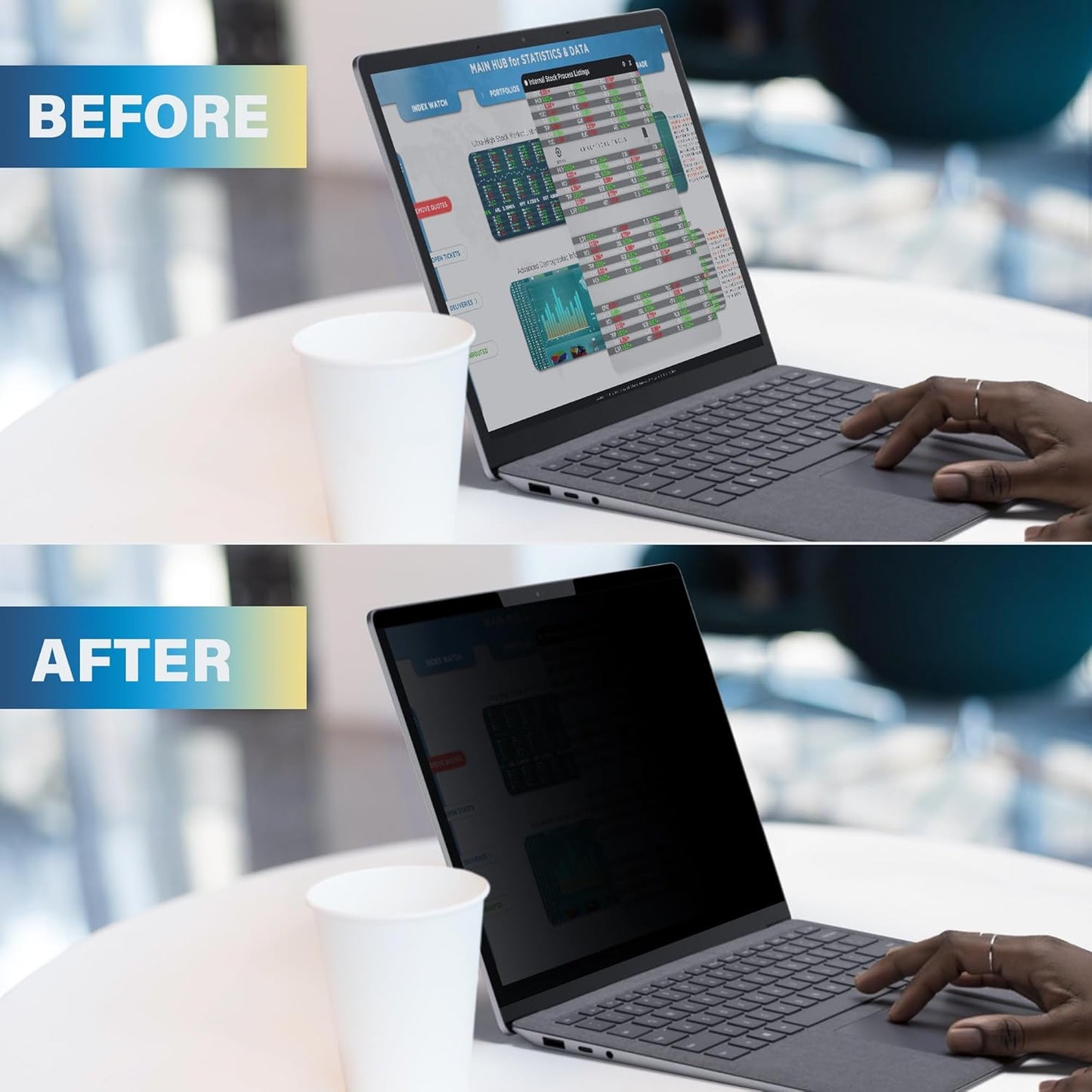 SenseAGE Magnetic Privacy Screen Protector for Surface Laptop 15 inch (6/5/4/3/2/1), Removable Anti-Glare Blue Light Filter, Compatible with Surface Laptop 15"