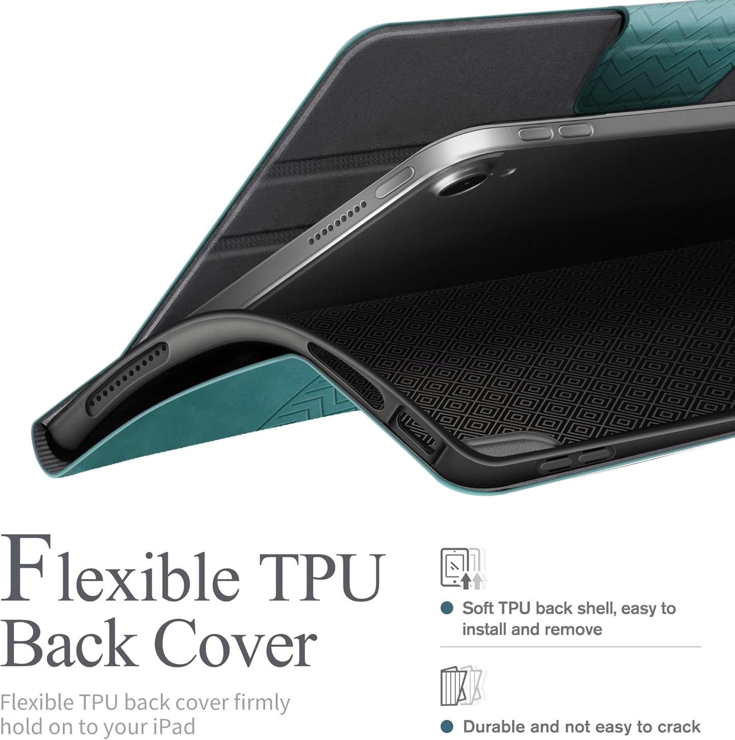 auaua Case for iPad (A16) 11th Generation 11 Inch 2025, iPad 10th Generation 10.9 Inch 2022, with Pencil Holder, Auto Sleep/Wake, Adjustable Stand, PU Leather (Green)