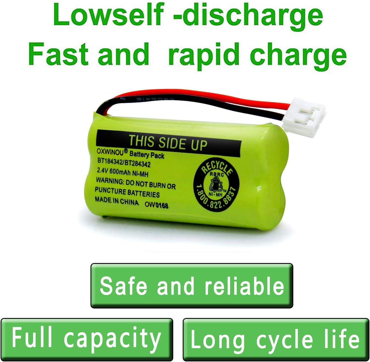 BT18433 BT-18433 BT28433 BT184342 BT-184342 BT284342 BT183348 BT1011 BT-1011 Replacement Battery for BT-8300 BATT-6010 89-1326-00-00 89-1330-01-00 CPH-515D Cordless Phone(Pack of 4)