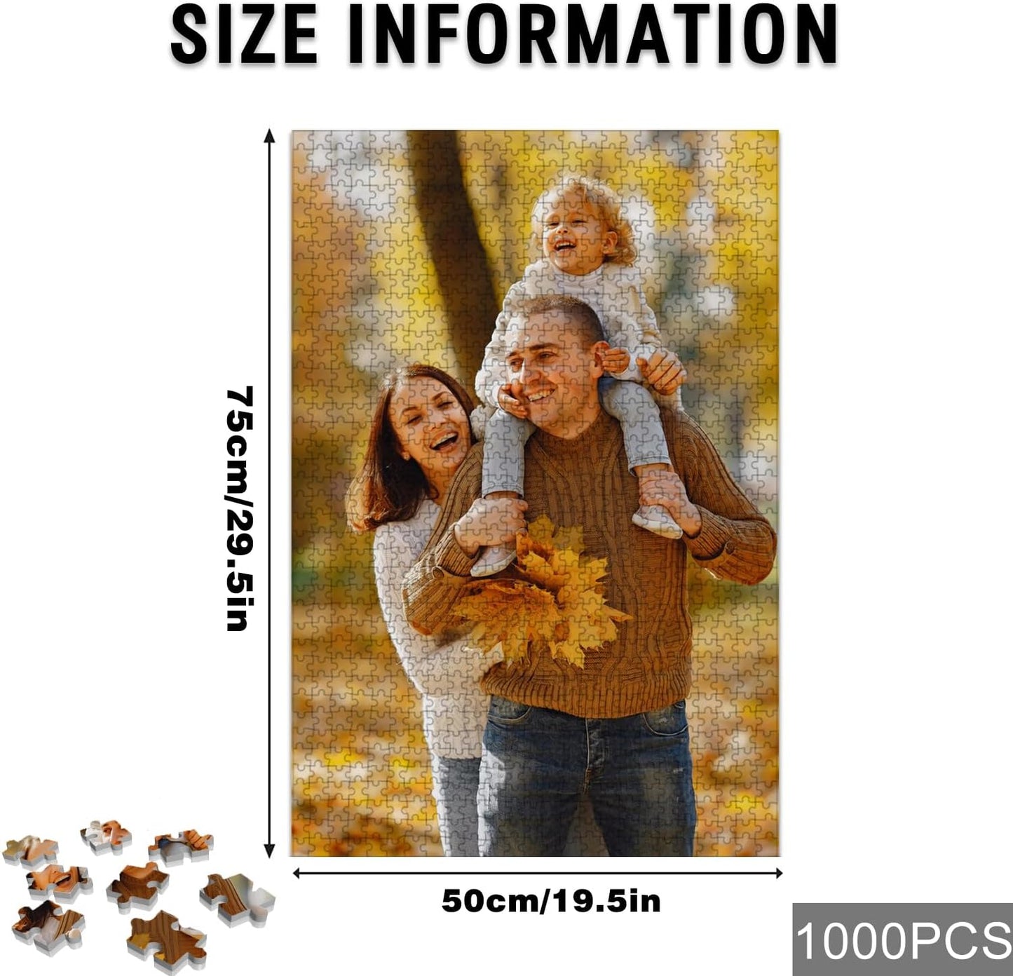 Custom Puzzle, Personalized Puzzle for Photos, Customized Puzzle 120/200/300/500/1000/1500 Pieces for Family, Christmas, Pet, Birthday, Wedding Gift