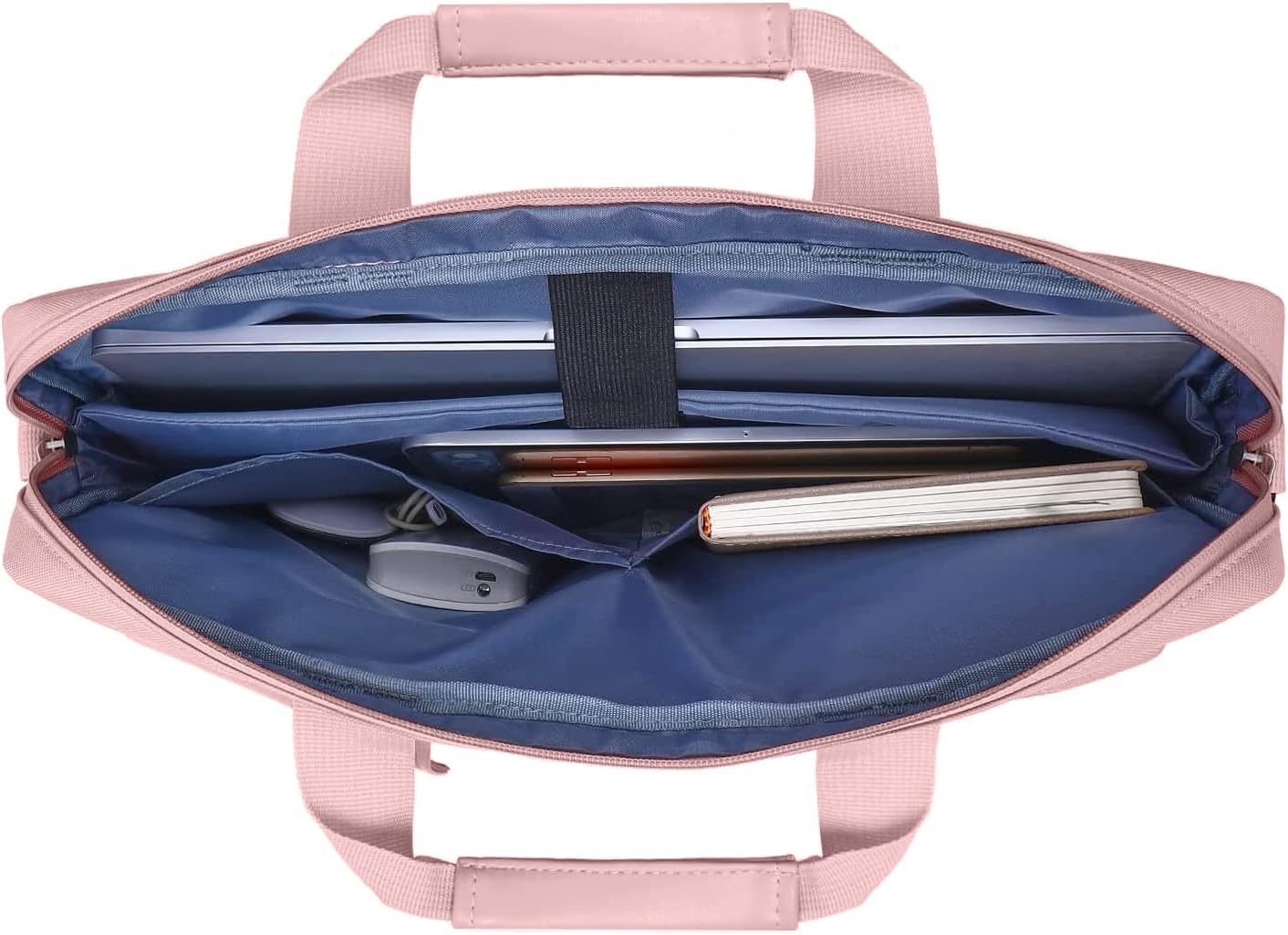 MOSISO Laptop Shoulder Bag, Computer Bag with 2 Raised&1 Flapover&1 Horizontal Pocket&Handle&Belt