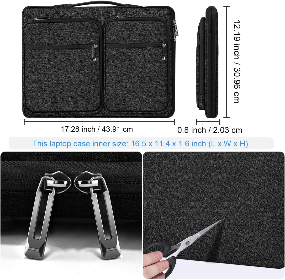 ZINZ Laptop Case 17 17.3 inches Sleeve Slim Briefcase Spill-Resistant Handbag for Most Popular 17" 17.3" Notebooks，B01K01