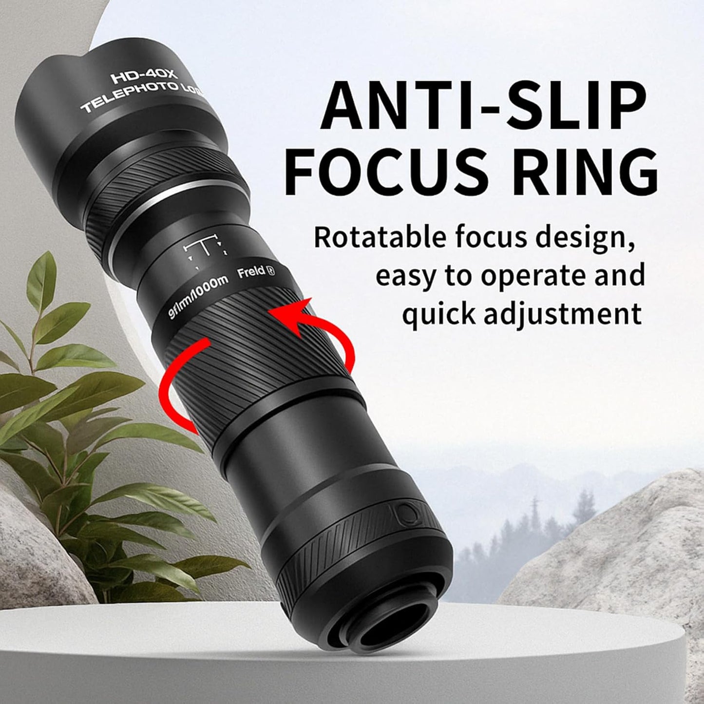 40X Telephoto Lens for iPhone Android Phones, 2-in-1 Mobile Phone Camera Lens Kit with Universal Clip, HD Magnifier for Smartphone Photography - Compatible with All Smartphones