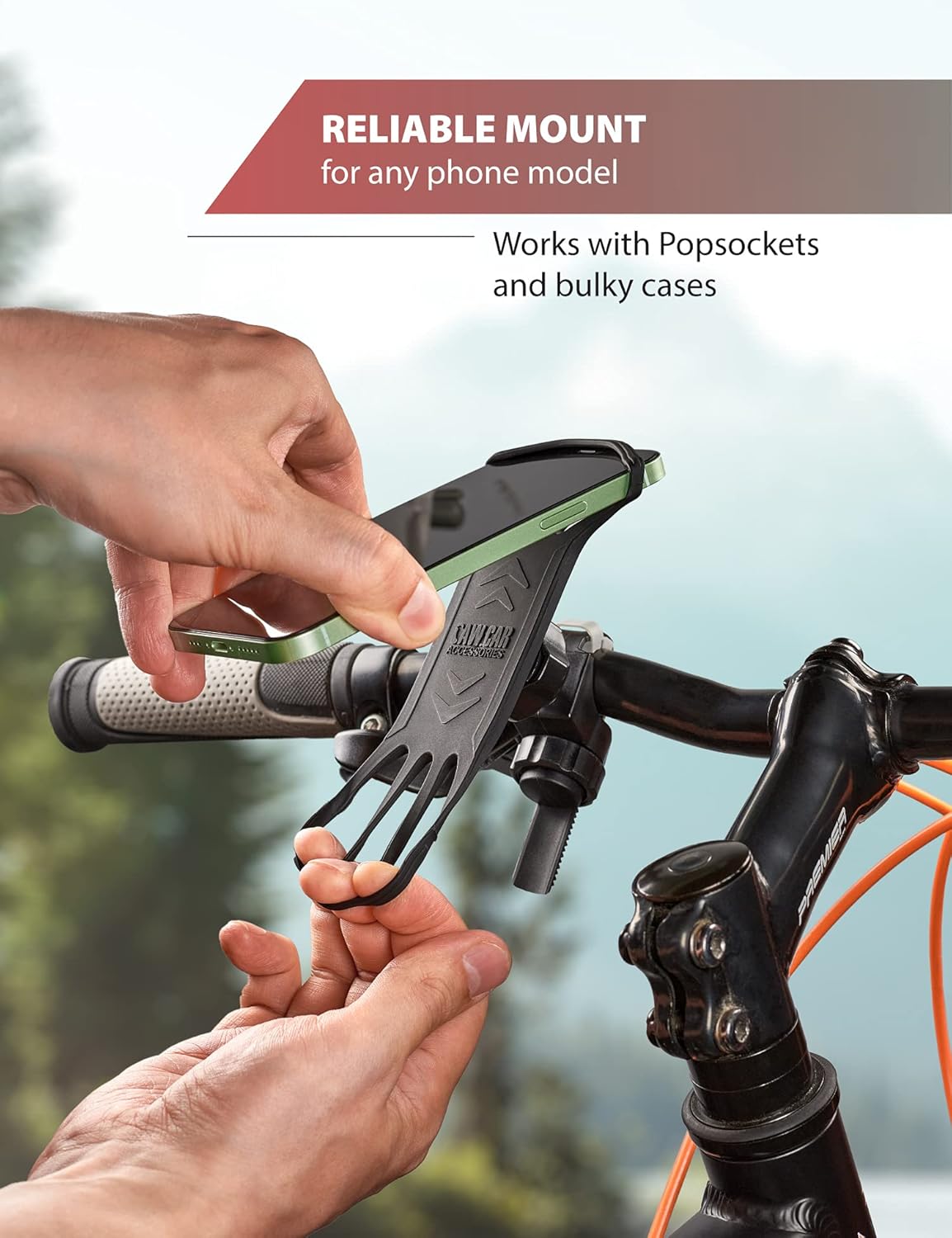 New 2025 Motorcycle & Bicycle Phone Mount - The Most Secure & Reliable Bike Phone Holder for iPhone, Samsung or Any Smartphone. Stress-Resistant and Highly Adjustable. +100 to Safeness & Comfort