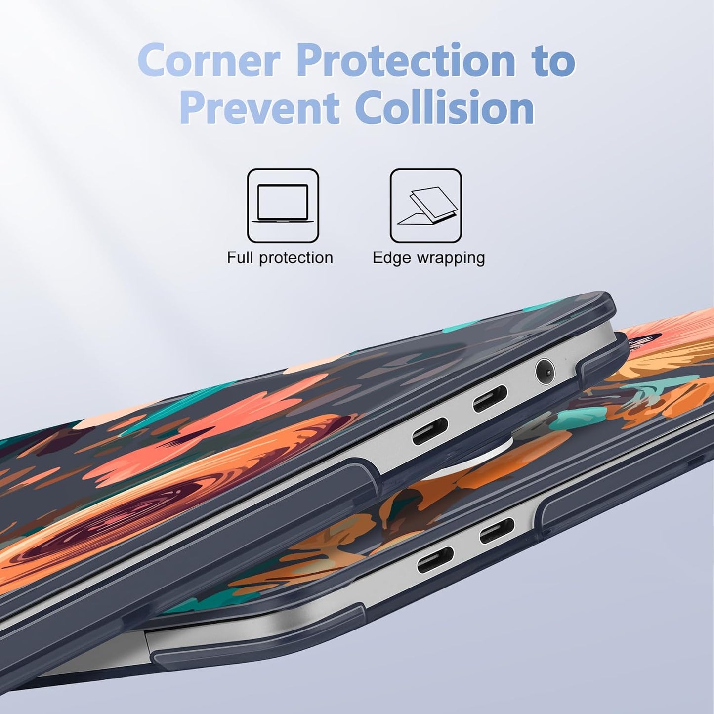 for MacBook Pro 16 inch Case 2019 2020 Release Model A2141, Plastic Hard Shell Cover with Keyboard Cover for MacBook Pro 16 inch with Touch Bar & Touch ID, Florals Pattern