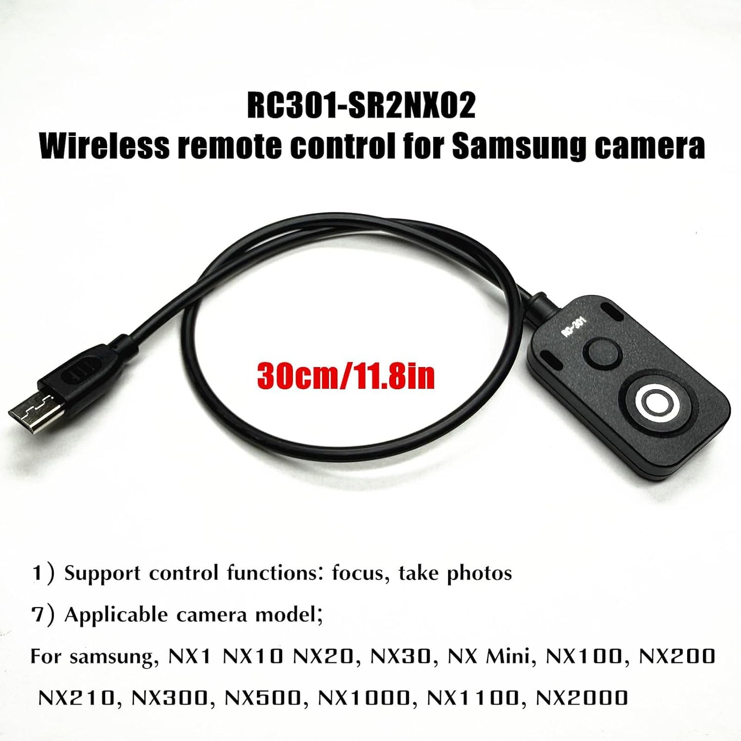 for Samsung Shutter Cable Camera Release Remote for NX20/NX30/NX Mini/NX100/NX200/NX210/NX300/NX500/NX1000/NX1100/NX2000 Camera Small Button Accessory