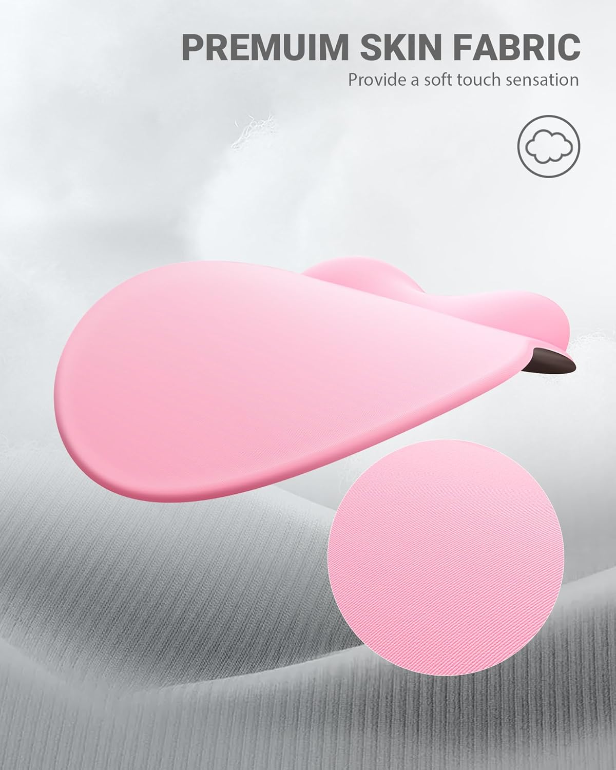 Ergonomic Mouse Pad with Wrist Rest, Large Mousepad(10.6'' x 9''), Office Wrist Support Mouse Mat with Non-Slip Base, Pain Relief for Laptop & Computer（Pink）