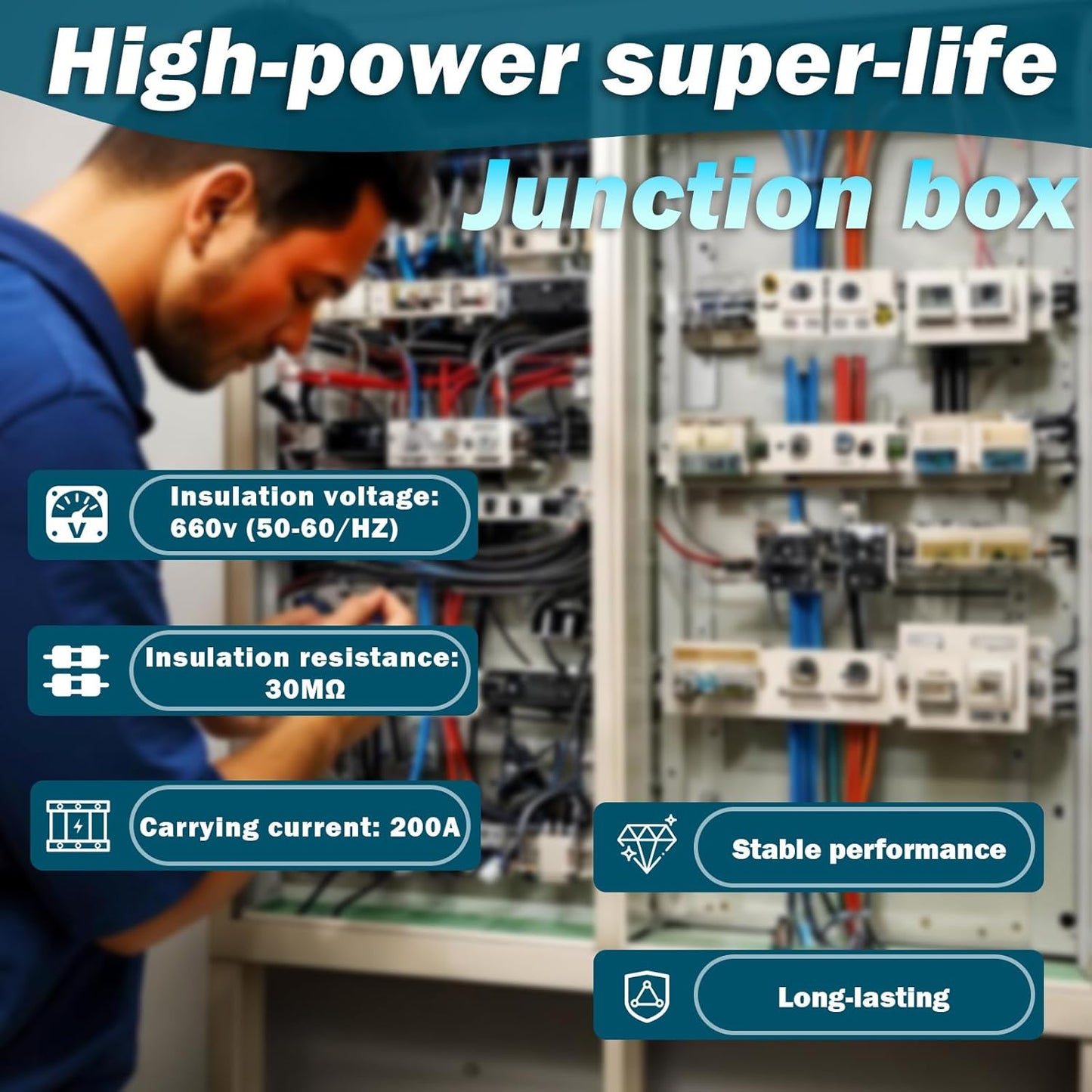 2-in-4-Out Self-Lifting Junction Box | Tool-Free Quick Connect Terminal Block for Home Wiring |Fireproof PVC Zero-Live Line Splitter one Piece