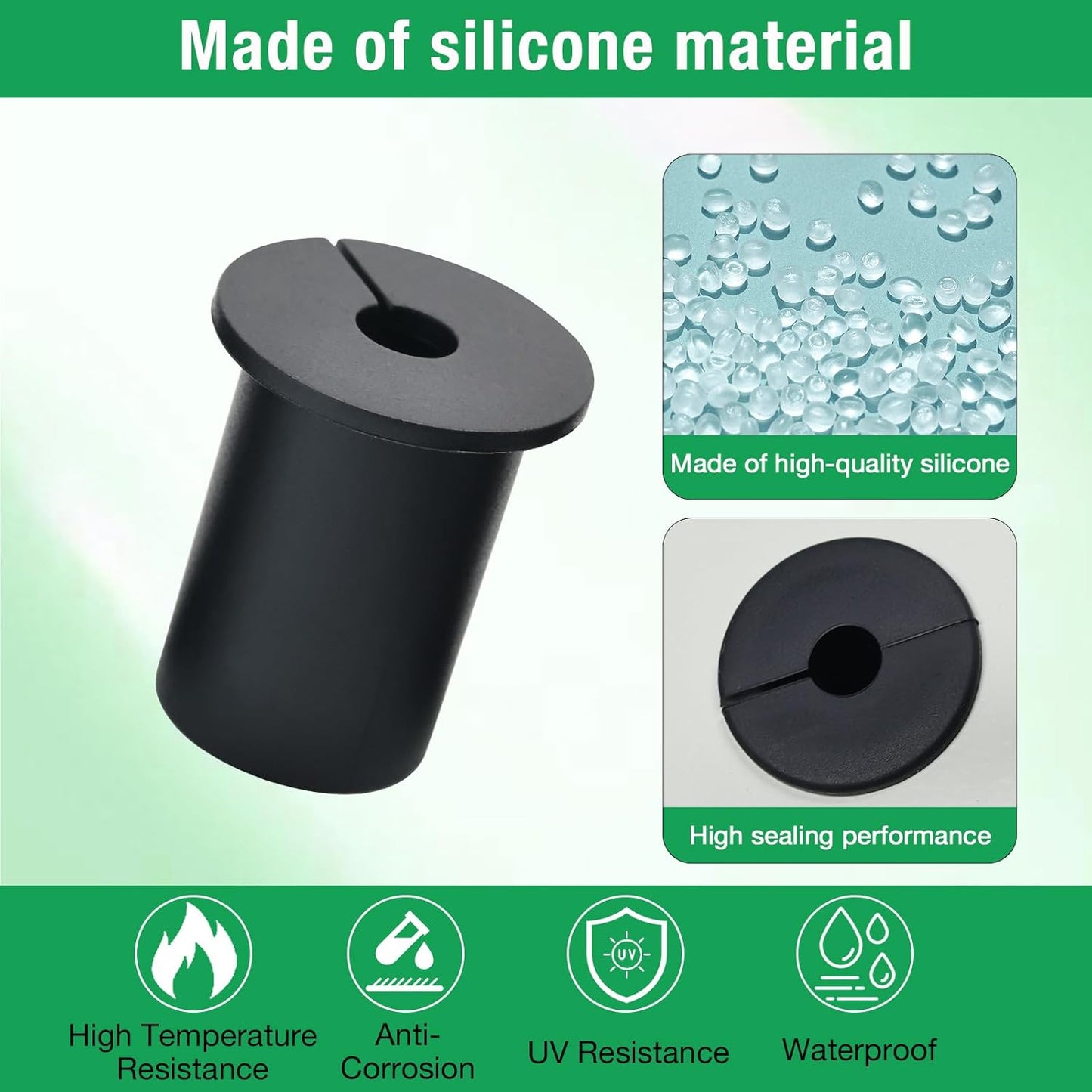 6pc Starlink Cable Grommet 1" Silicone Waterproof Wall Hole Pass Through Split Cable Bushings for TV Wire Ethernet Cord, Starlink Cable Routing Kit Accessories, 38mm/1.5" Ht, White