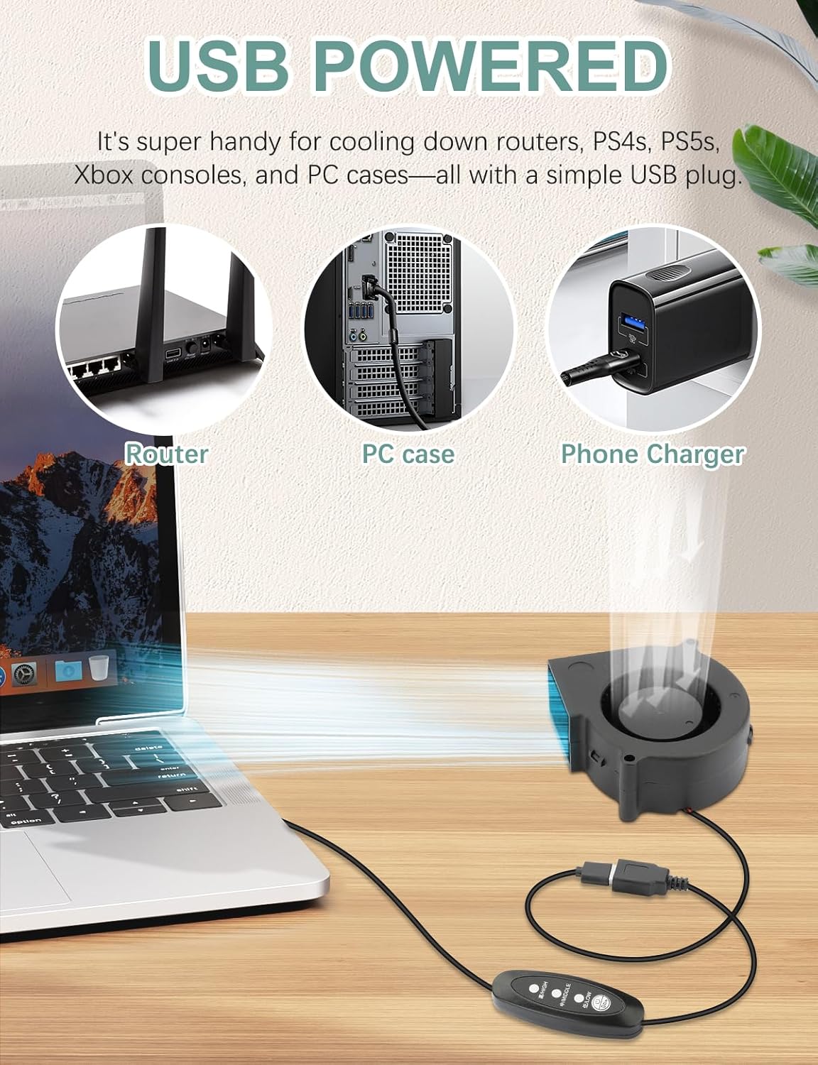 75mm x 30mm USB Blower Fan 5V Turbine Centrifugal Blower Fan for Cooling DIY Computer Case PC 3D Printer Electronics Cabinet Helmet Laptop Game Consoles