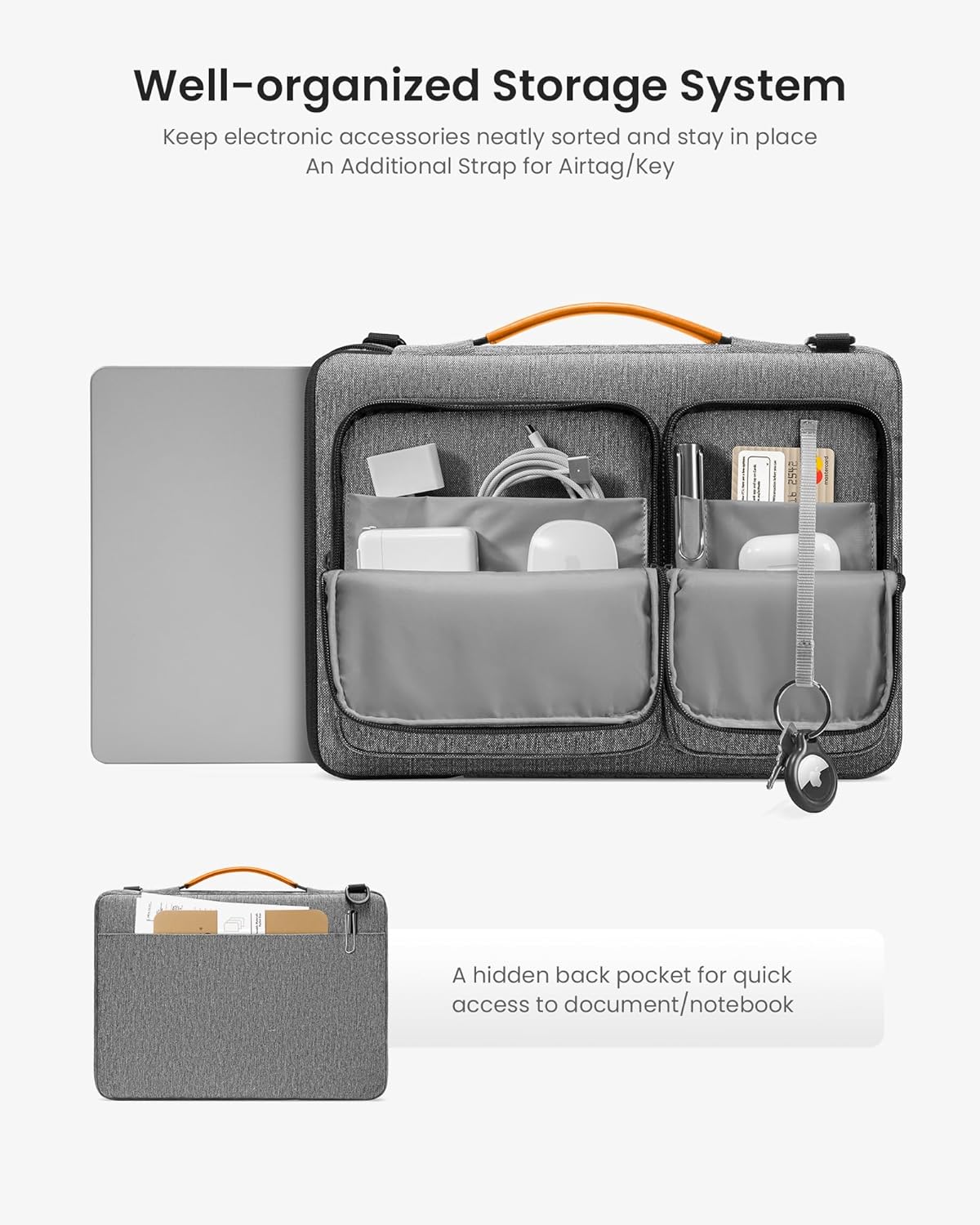 tomtoc 360 Protective Laptop Shoulder Bag for 15 Inch New MacBook Air M4/A3241 M3/A3114 M2/A2941 2025-2023, 15 Inch Microsoft Surface Laptop 6/5, Water-Resistant Accessory Case for MacBook Pro