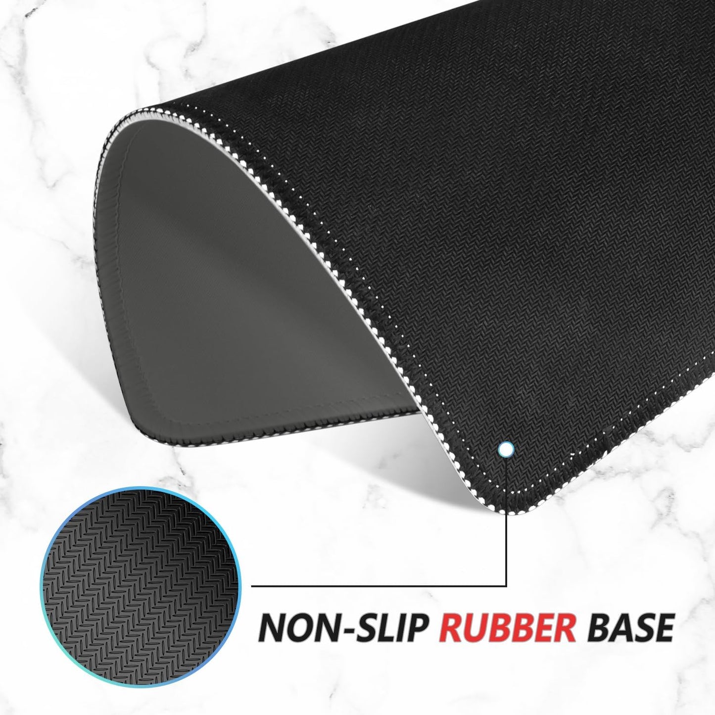 ITNRSIIET Mouse Pad Non-Slip Rubber Base Smooth Surface Stitched Edges Waterproof Durable Compatible with All Mice for Office & Gaming, Desk Accessory, 10.2x8.3x0.12 inch, Ash Gradient