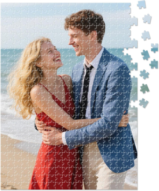 Custom Photo Puzzle – Personalized 500‑Piece Jigsaw Puzzle from Your Photos – Unique Custom Gift for Adults, Families, Weddings, Couples, Anniversaries, and Cartoons(500-vertical)