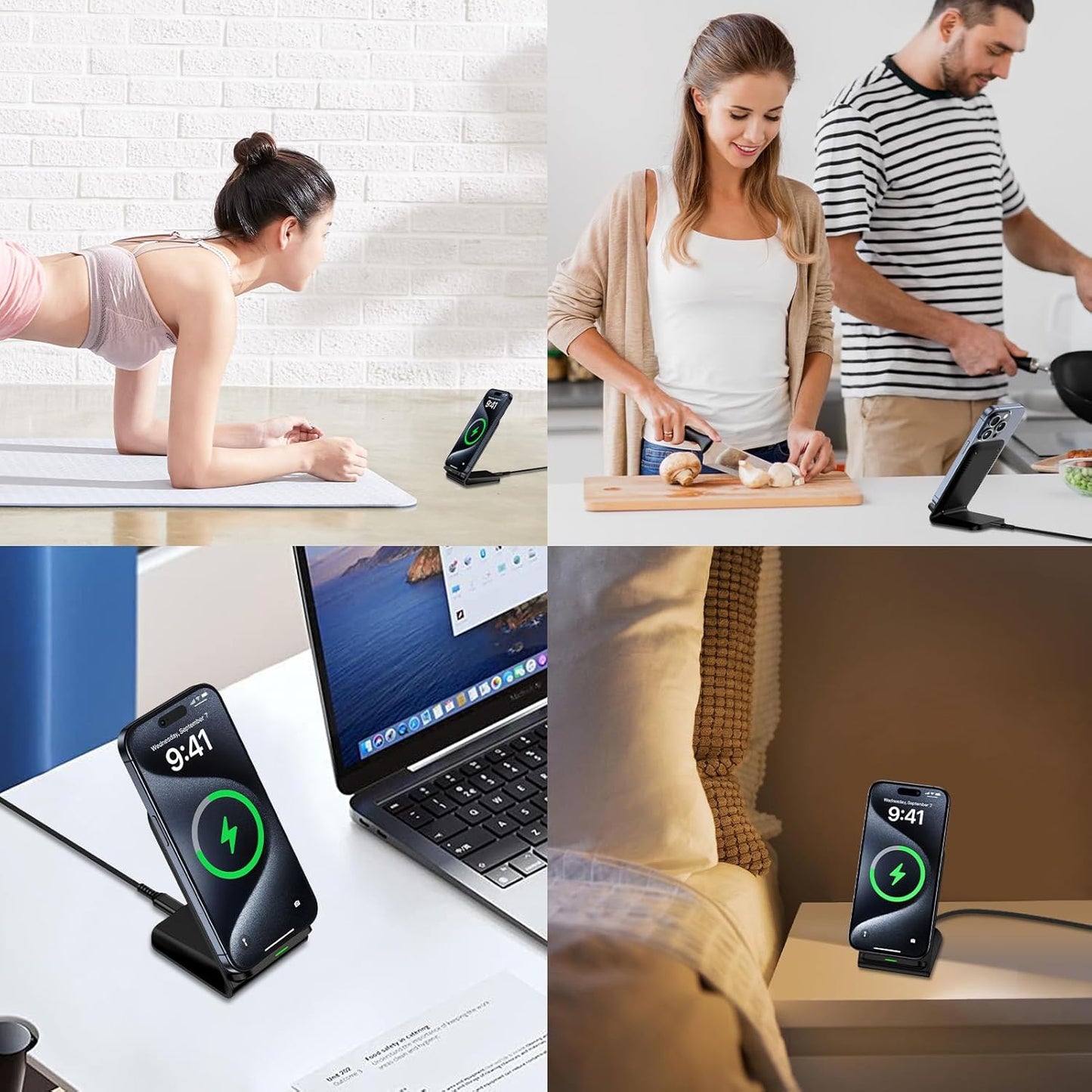 Wireless Charger Samsung Fast Charging Stand for Samsung Galaxy S25 S24 Ultra S24+ S24 S23 FE S22 S21 S20 S10, 15W Android Phone Wireless Charger Stand for Pixel 9 Pro XL Fold 8a 7 Pro, iPhone 16 15