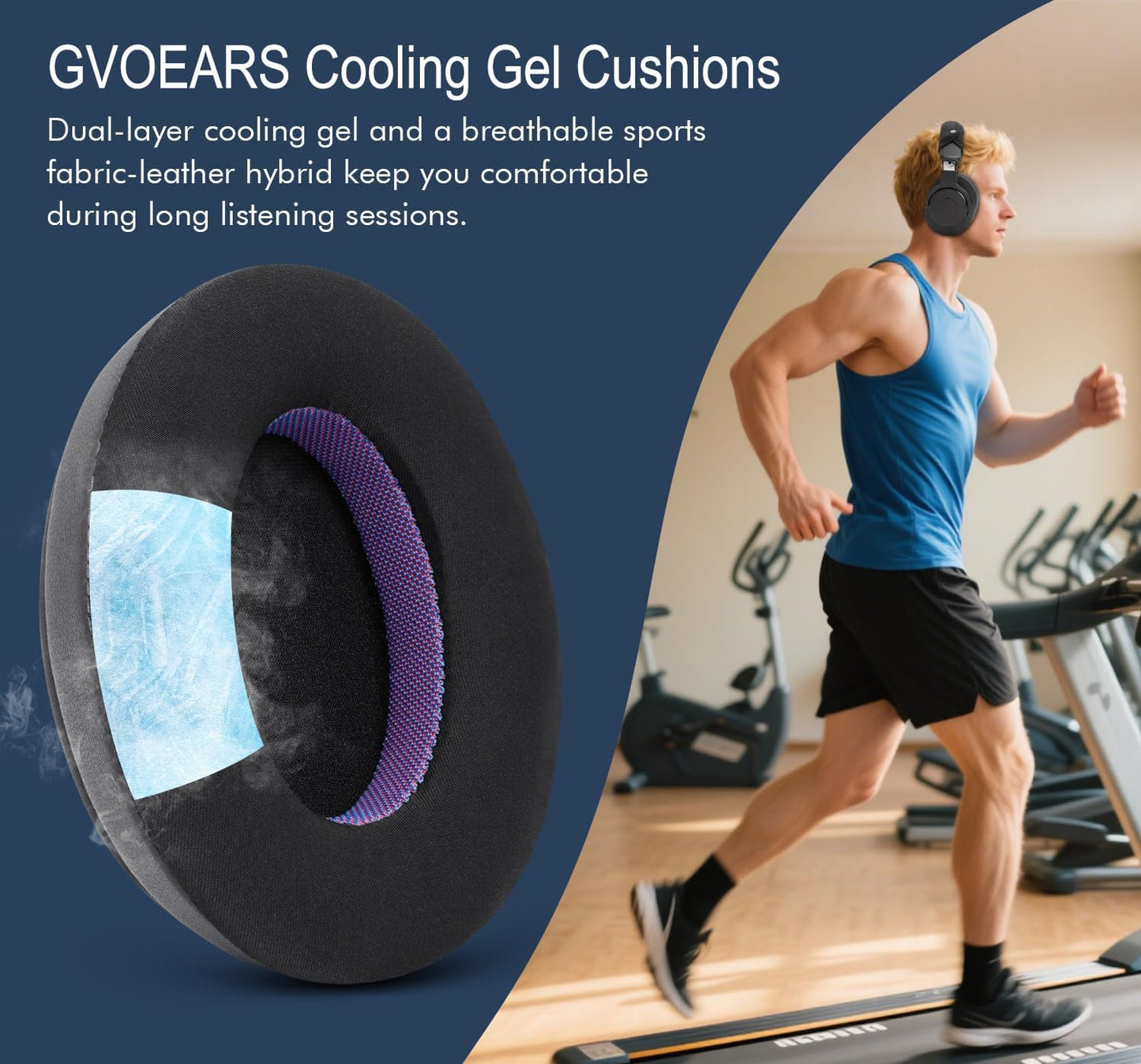 Ice Silk Fabric Replacement Earpads Cushions for HyperX Cloud/Alpha, Audio Technica M50X/M40X, Sony MDR 7506, Turtle Beach Stealth 400/600, & More - Ear Pads with Memory Foam & Added Thickness