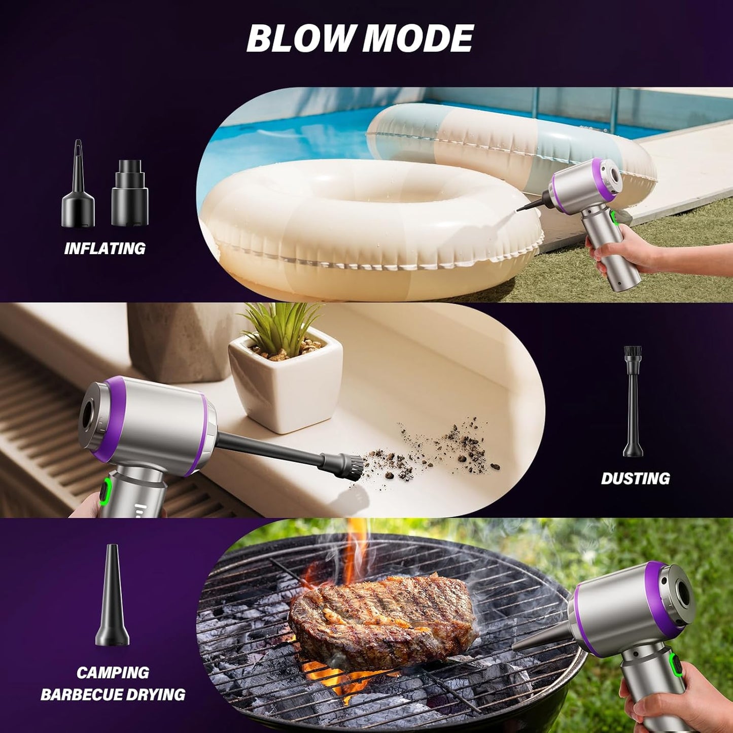 Handheld Car Vacuum (Grey-purple)