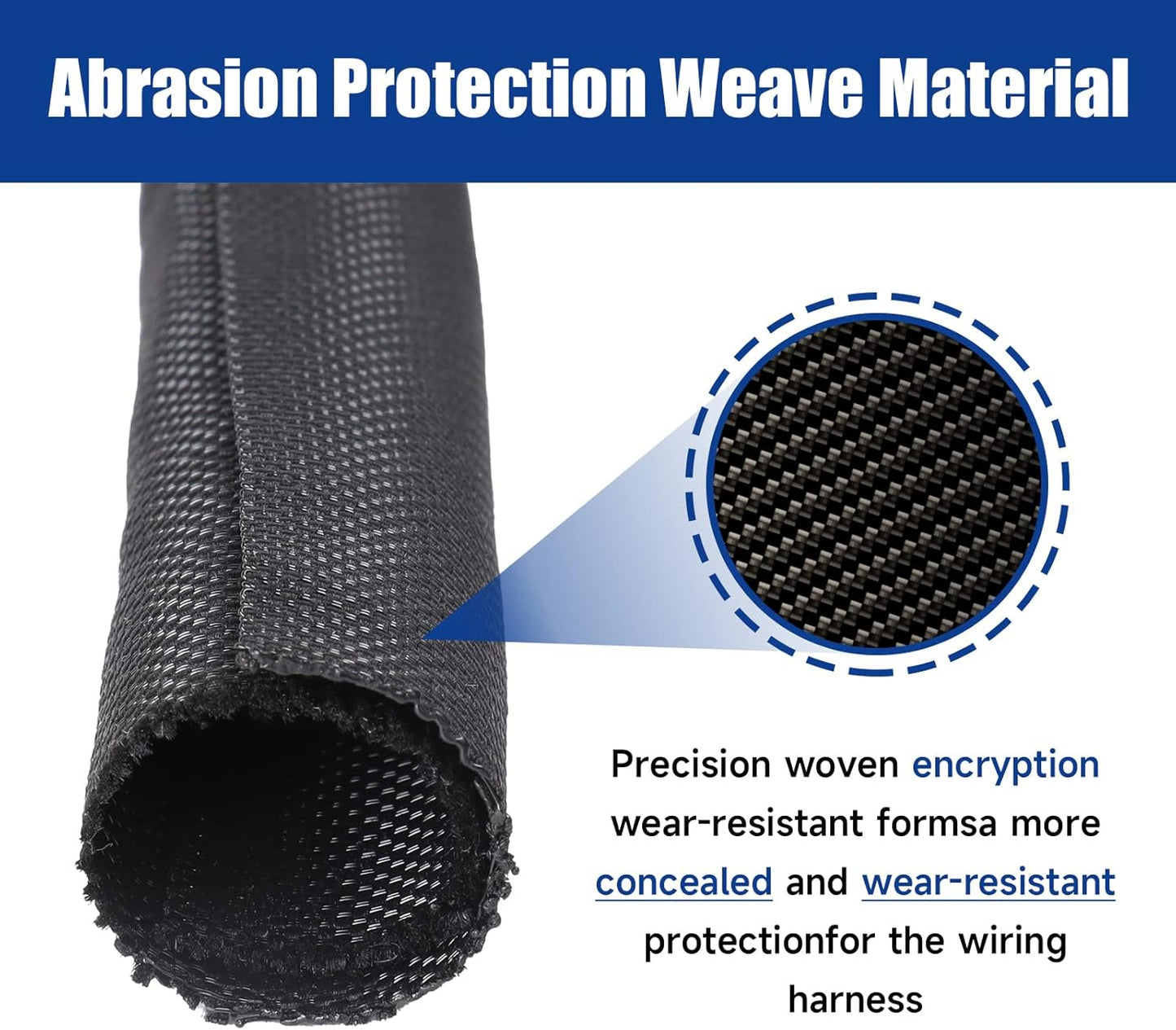 Braided Wire Loom Mesh Woven Black Split Sleeving for Automotive Wires/Audio Video Cable/Multi-Cable Strings (1/4" - 28 Feet)
