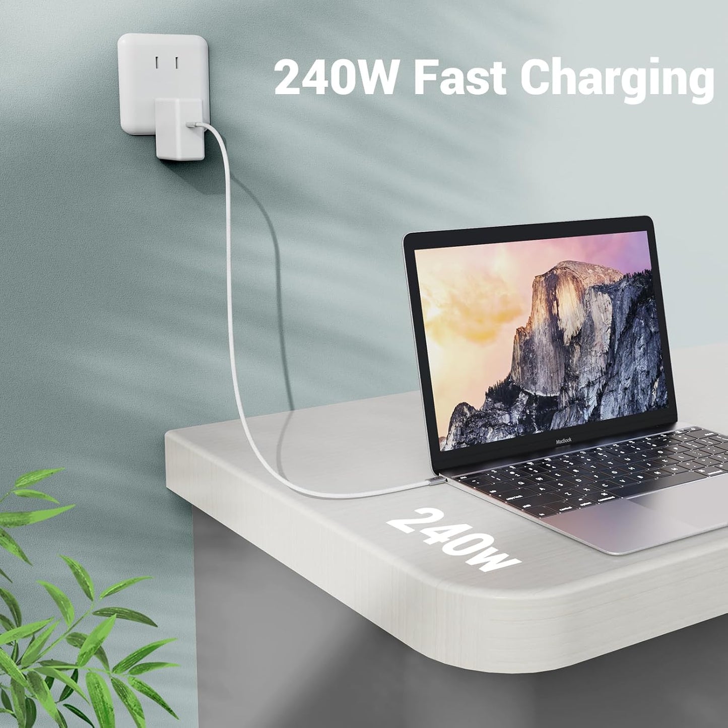 2FT USB 4 Cable, 240W Short C Cable Fast Charging, 40Gbps High Speed Data Transfer, 8K 60Hz Single and Dual 4K 60Hz Video Output Compatible with for iPhone 16/16 Pro/16 Plus/16 Pro Max