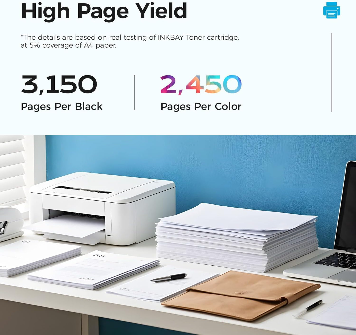 206X Toner Cartridges High Yield with Chip Replacement for HP 206X 206A Toner Compatible with Color LaserJet Pro M255dw M255nw MFP M282nw M283cdw M283fdn M283fdw Printer W2110X W2110A (4 Pack-B/C/Y/M)