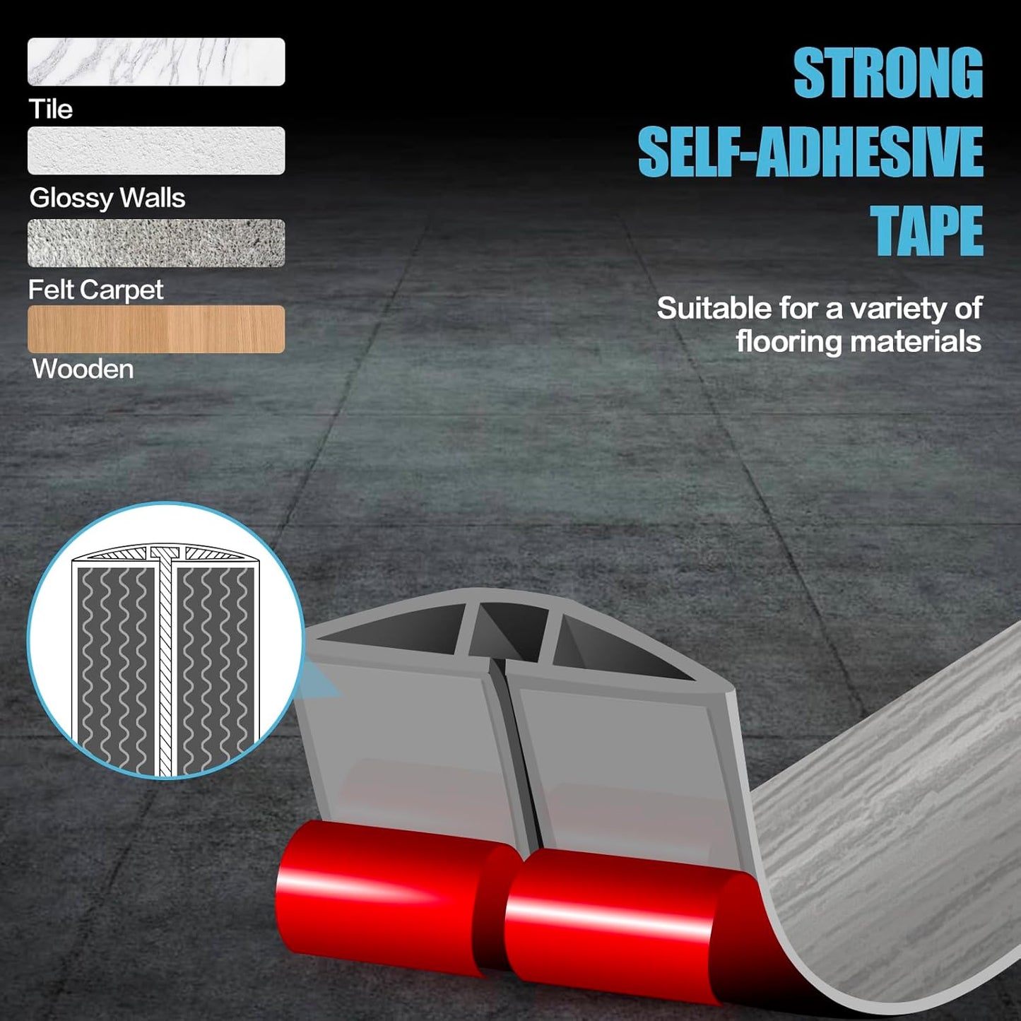 Floor Cord Cover Cavity 0.8"x0.37" Self Adhesive Cord Hider, 10FT Low Profile Cable Management, Extension Strip Protector for Wires, Prevent Cable Trips for Offices, Gyms, Exhibitions (Gray Wood)