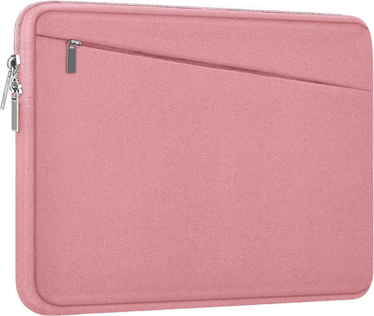 15.6 inch Laptop Case, Slim Computer Carrying Bag Protective Cover Briefcase with Front Pocket, Durable Laptop Sleeve for 15-16 Inch HP, Dell, Lenovo, Asus- Red Pink