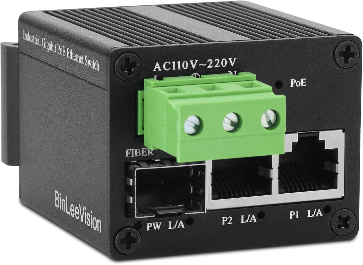 50W Industrial Mini Ethernet PoE+ Injector, 2 Ports Gigabit PoE+ Switch,High PoE+ 40W Each Port,IEEE802.3at/802.3af Compliant,Plug & Play, Wall Mount & Din Rail Mount(40W)