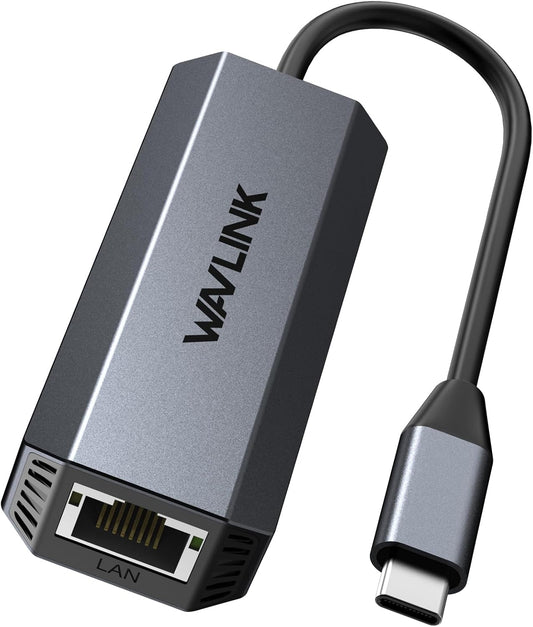 WAVLINK 5Gbps USB C to Ethernet Adapter, USB Type-C to RJ45 Gigabit LAN Ethernet Network Adapter for Windows, Mac OS, iPad OS and More