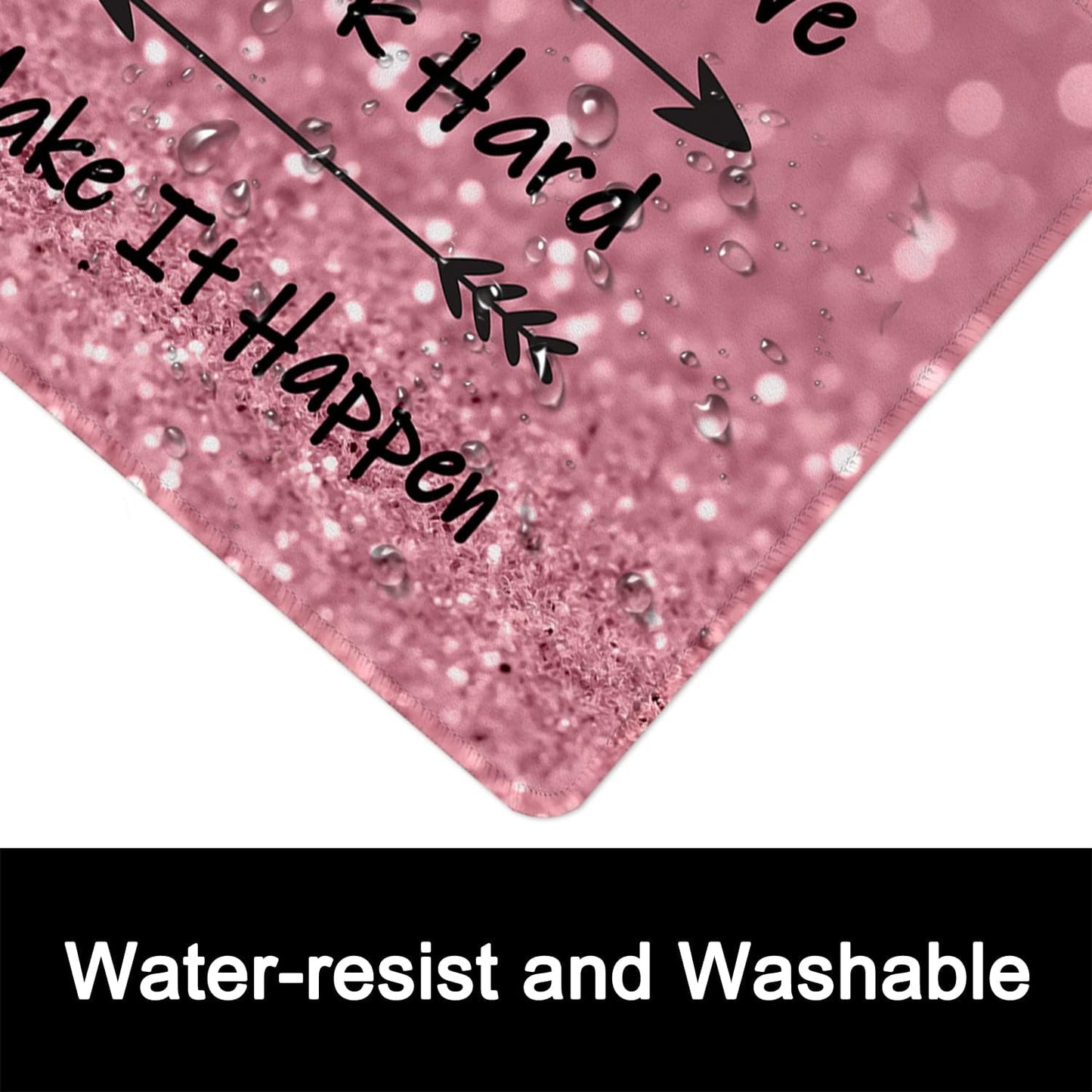 ITNRSIIET Mouse Pad with Stitched Edge Premium Textured Smooth Precise Operation Waterproof Washable Non-Slip Rubber Base Desktop Protection Mat, 10.2×8.3×0.12 inches, Pretty Inspirational Quotes