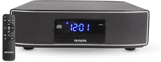 AIWA Exos Home Speaker, Premium 30W RMS Sound System with CD Player, Bluetooth Connectivity, FM Radio, Optical Digital Input, Dual 1” Tweeters + Dual 2” Bass Units, IR Remote Control