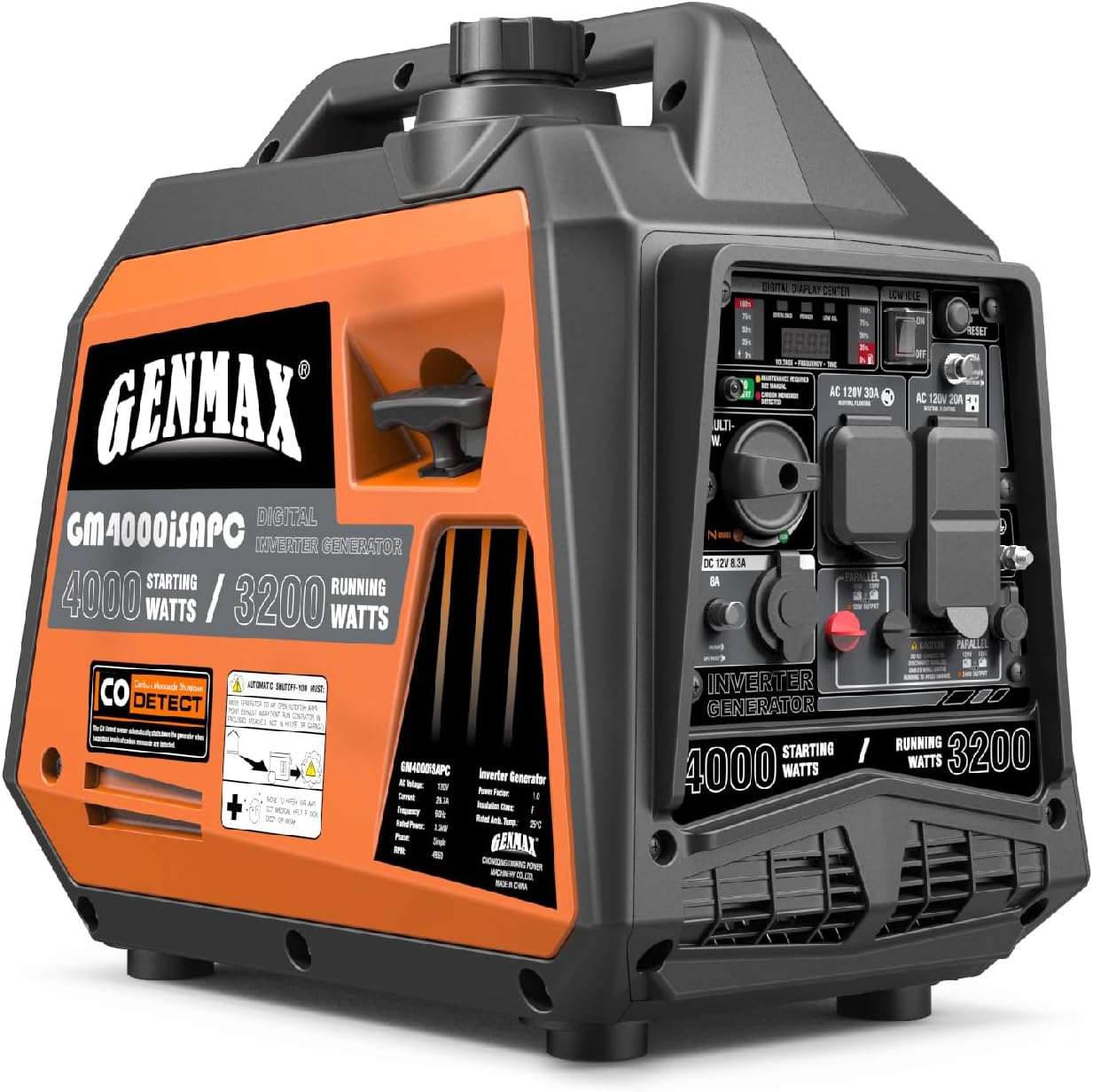 GENMAX Generator，EPA Compliant, Eco-Mode Feature, Ultra Lightweight for Backup Home Use & Camping