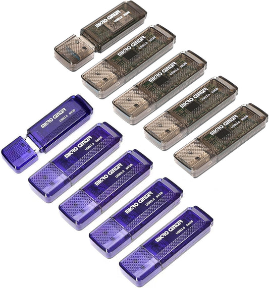 INLAND Micro Center SuperSpeed 5 Pack 64GB and 5 Pack 32GB USB 3.0 Flash Drive Mixed Multipack Thumb Drive Memory Data Storage Bulk, Much Faster Than USB2.0 Flash Drive