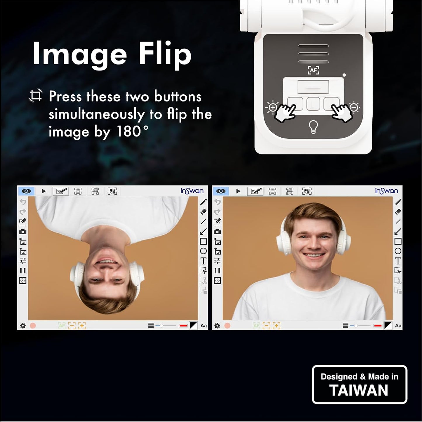 INS-Flip 4 4K USB Portable Document Camera/Webcam/Visualiser—13MP Ultra HD, Foldable Design, Auto Focus, Mic, LED, Compatible with Mac OS, Windows, iPad, Chromebook for Distance Learning