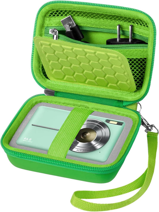 Carrying & Protective Case for Digital Camera, AbergBest 21 Mega Pixels 2.7" LCD Rechargeable HD/Kodak Pixpro/Canon PowerShot ELPH 180/190 / Sony DSCW800 / DSCW830 Cameras for Travel - Grass Green