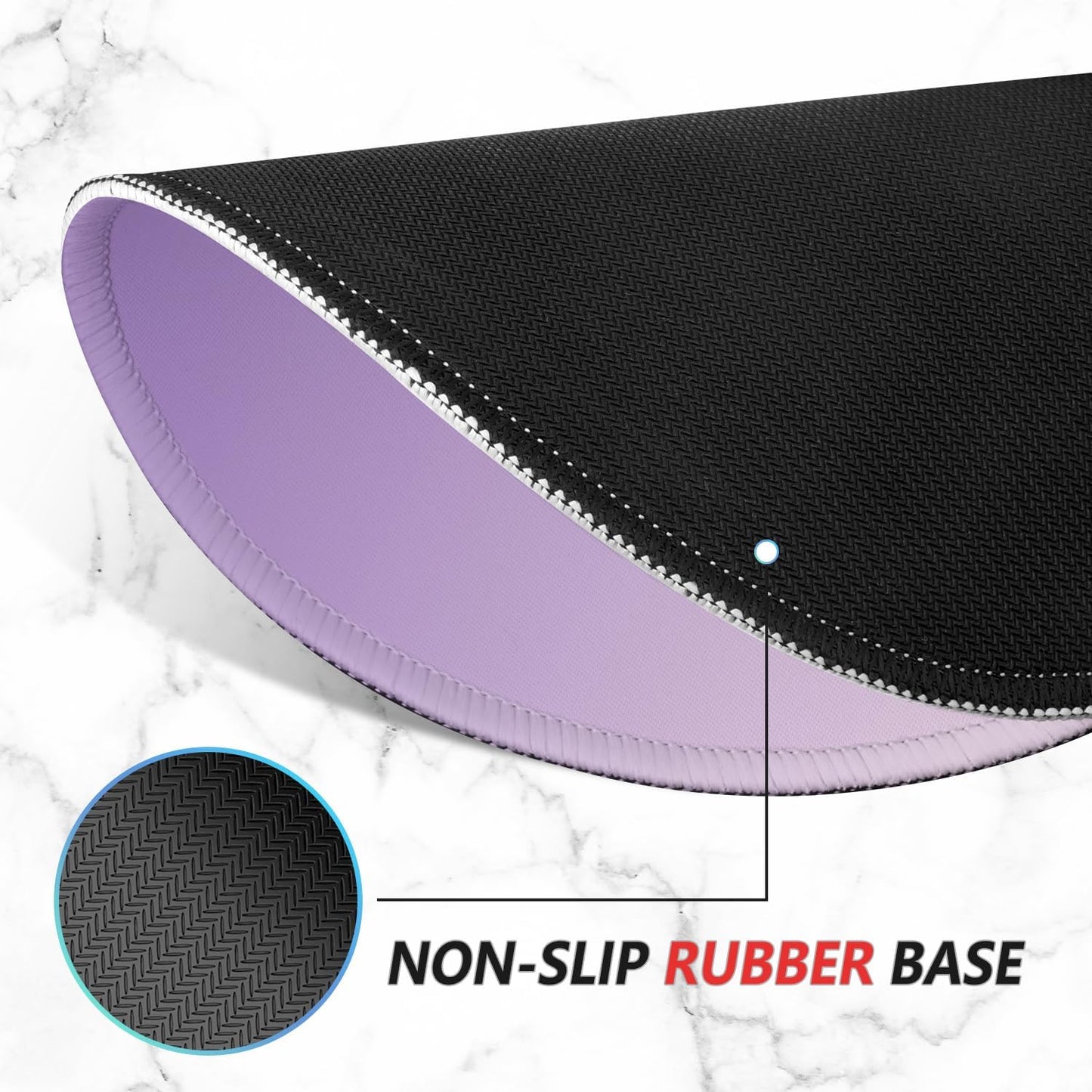 ITNRSIIET Mouse Pad Non-Slip Rubber Base Smooth Surface Stitched Edges Waterproof Durable Compatible with All Mice for Office & Gaming, Desk Accessory, Diameter 8.7 inch, Lavender Gradient