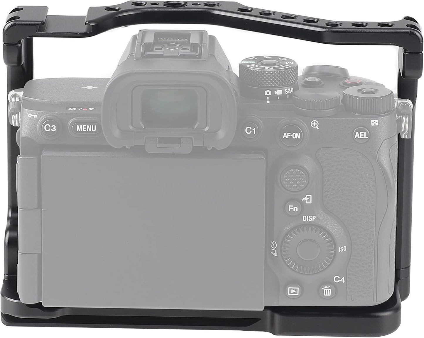 A7R V Cage, Hersmay Aluminium Full Camera Cage for Sony A7R V Mirrorless Camera Cage Support Accessories Kit Vlog Video Shooting Filmmaking Rig Stabilizer with 1/4" and 3/8" Arri Locating Hole