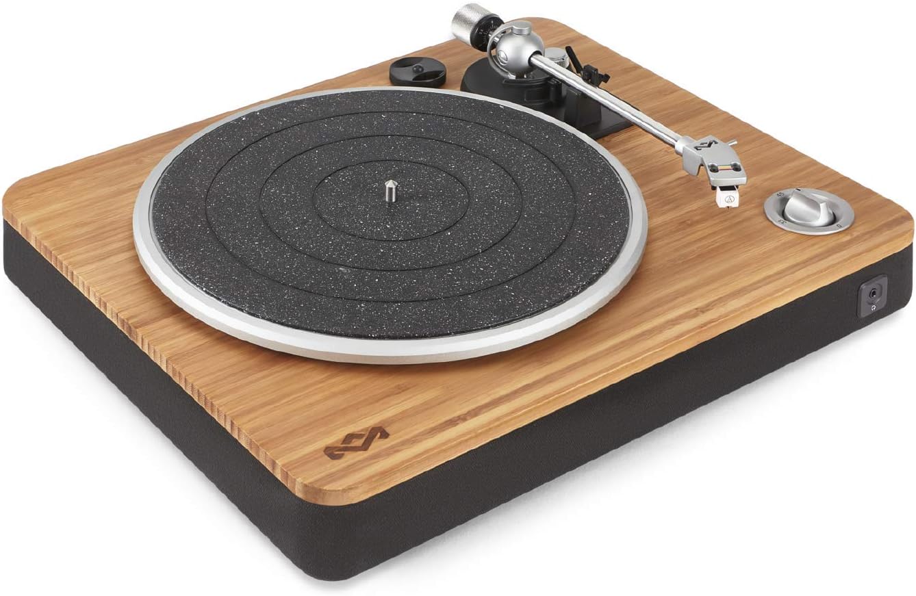 House of Marley Stir It Up Turntable, Vinyl Record Player with 2 Speed Belt Drive for 33/45 RPM, Built in Pre-Amp, Headphone Jack and Made from Sustainable Materials. for Wired Speakers Only