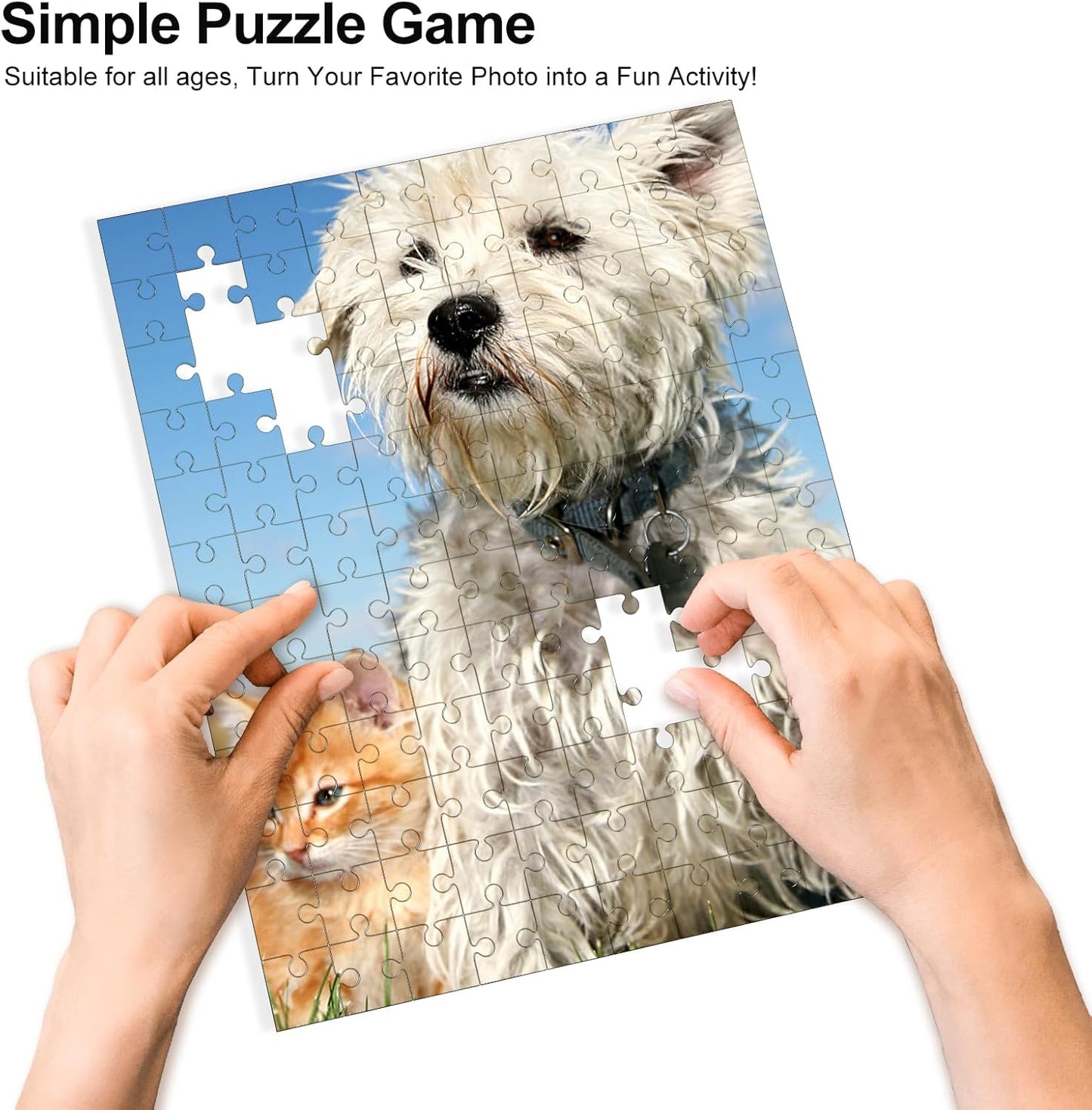 Custom 500 Piece Puzzle for Father's Day, Personalized Puzzle from Photos, Make a Puzzl e from a Photo, Wooden P-uzzle Jigsaw for Dad, Family, Wedding, Kids, Pet(15 * 20.5In Vertical)